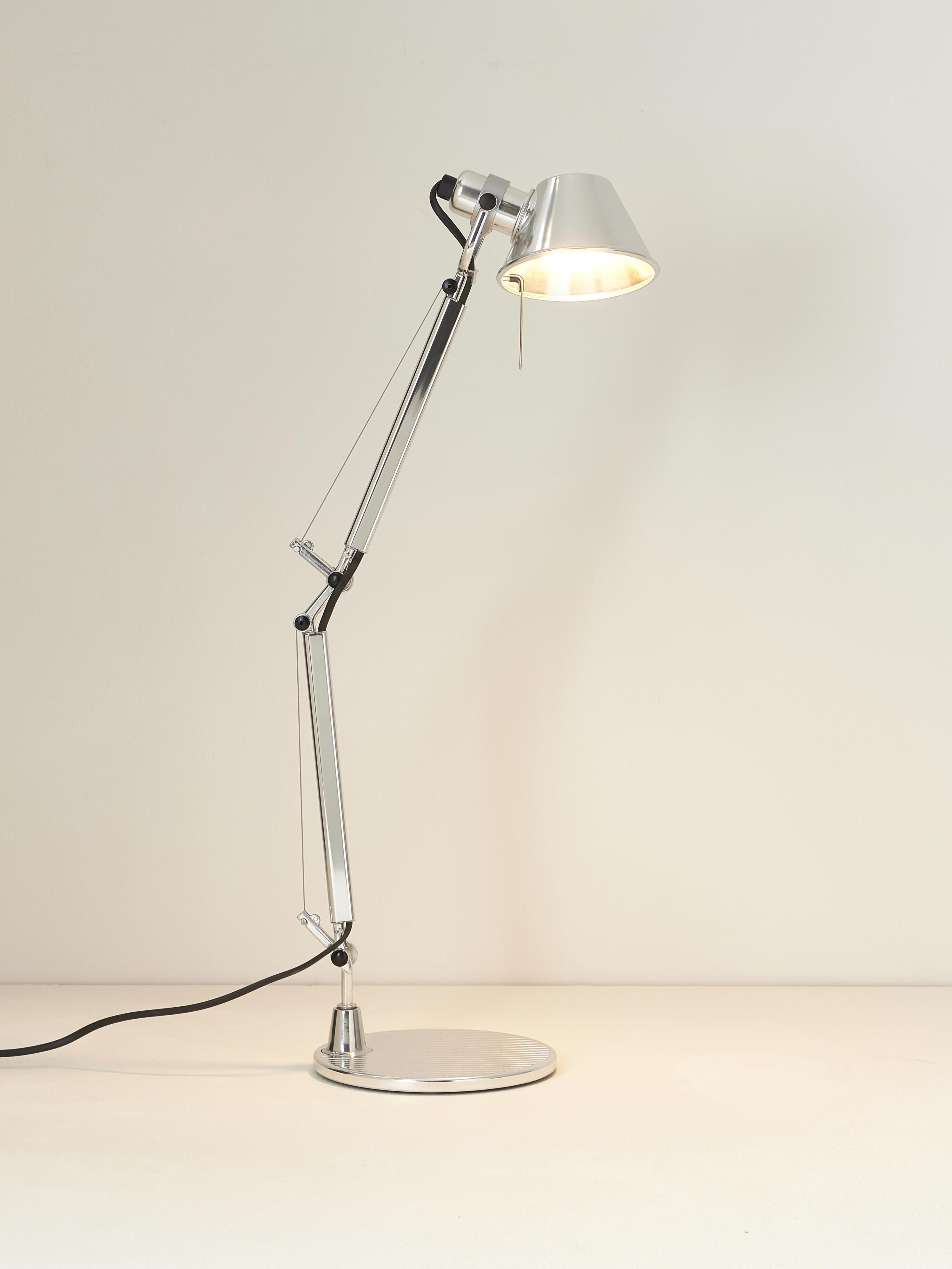 Lampe de bureau orientable Samuel - Argenté, haute brillance