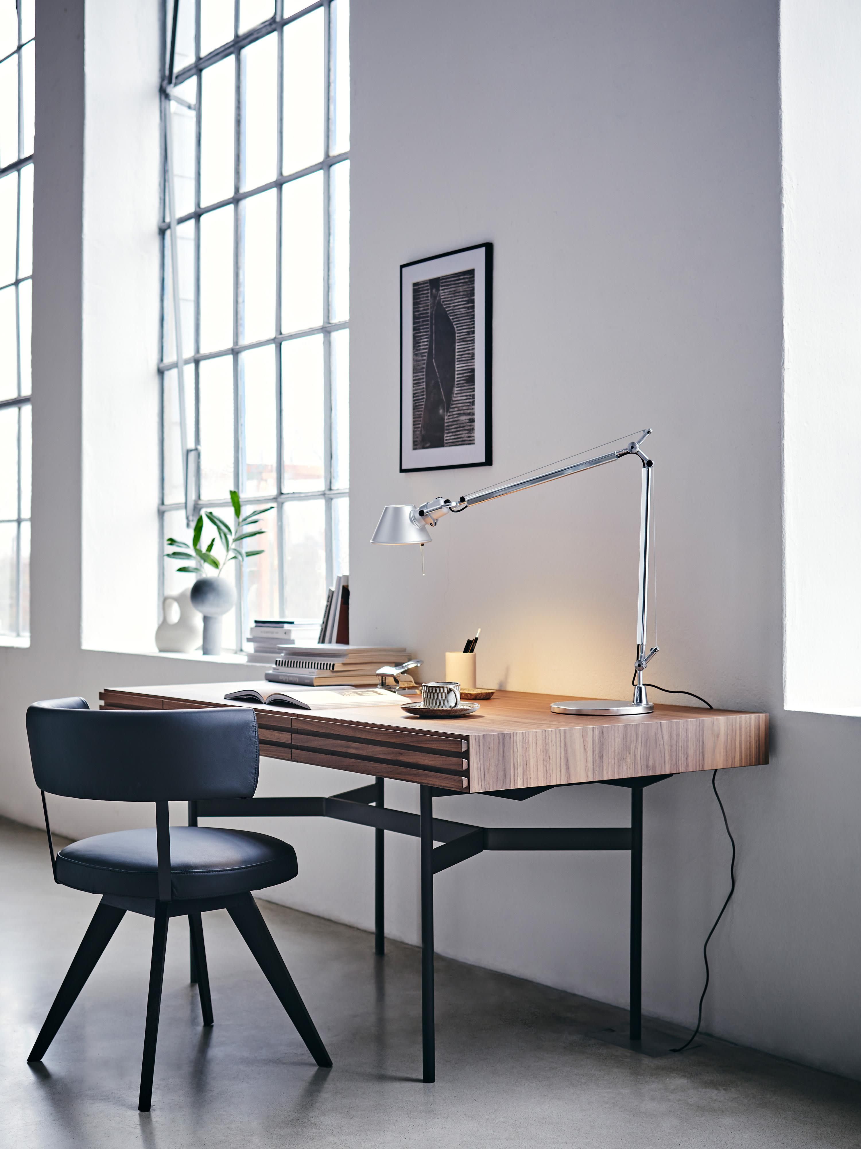 Grande lampe de bureau orientable Oskar - Argenté