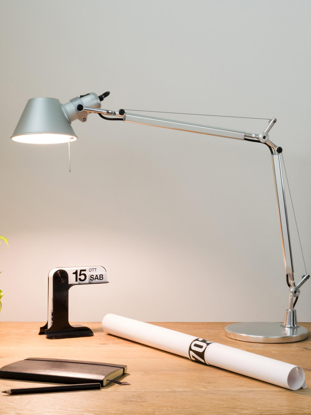 Grande lampe de bureau orientable Oskar - Argenté
