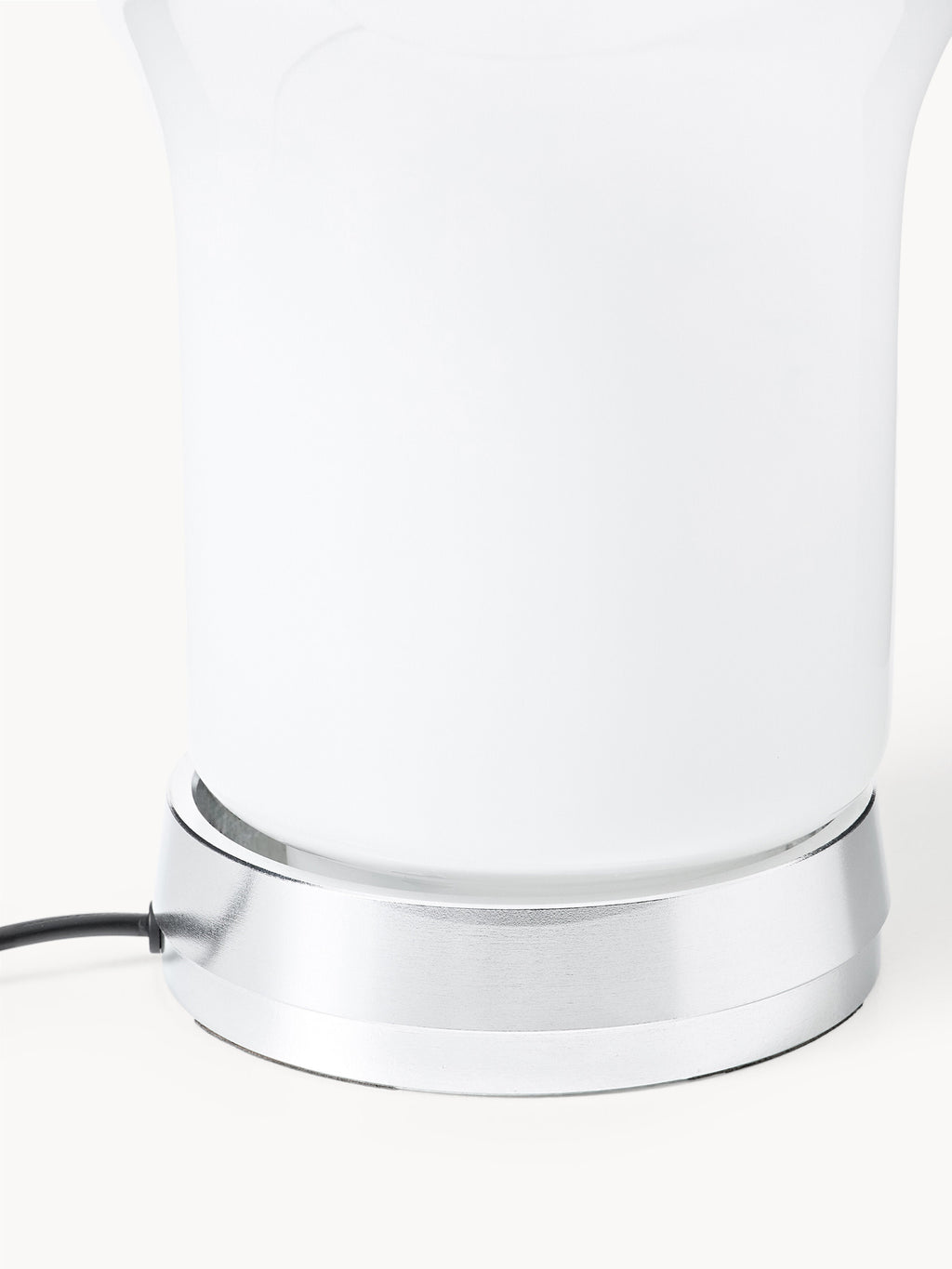 Lampe à poser soufflée bouche Chadwick - Blanc, argenté