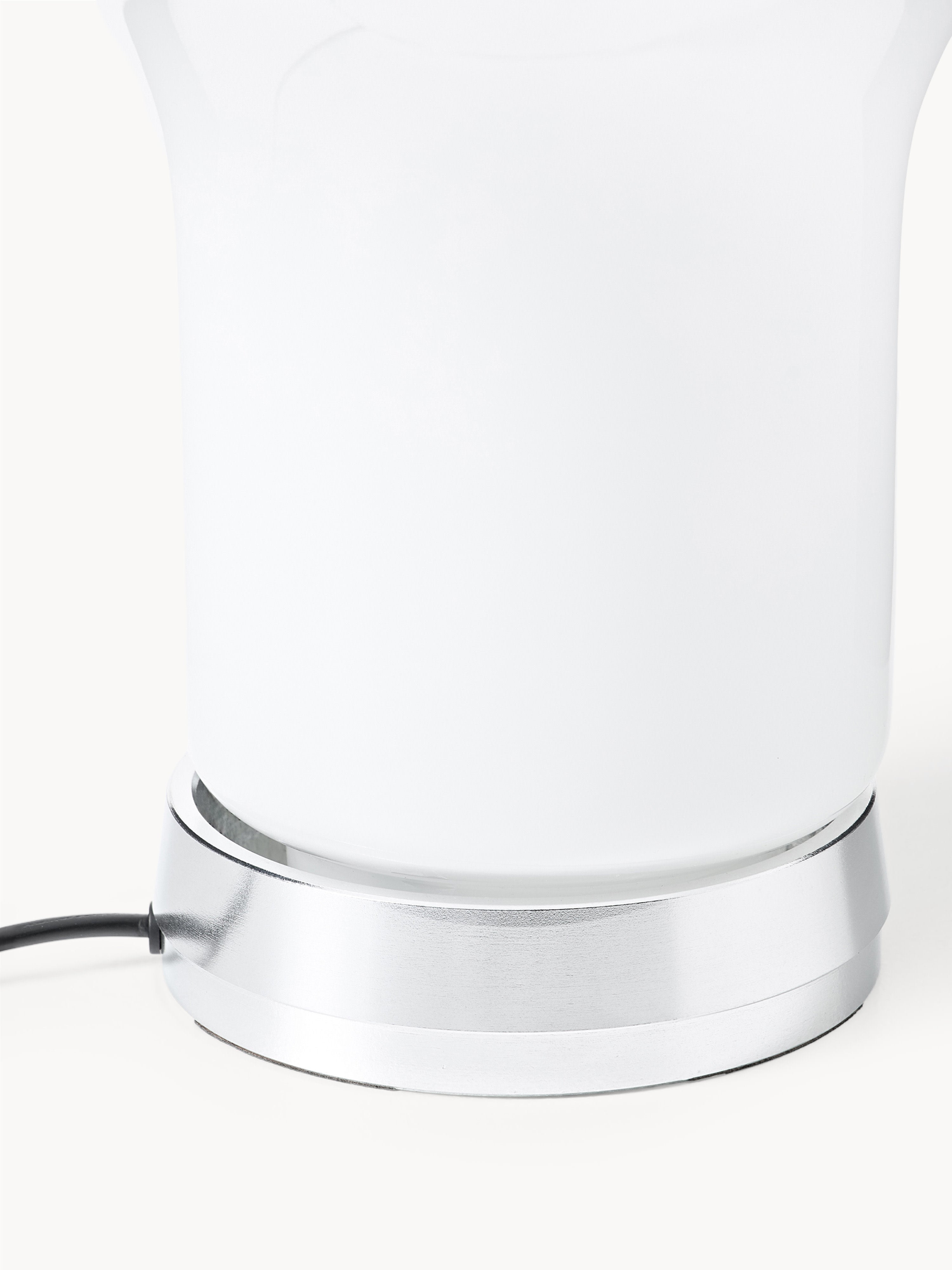 Lampe à poser soufflée bouche Chadwick - Blanc, argenté