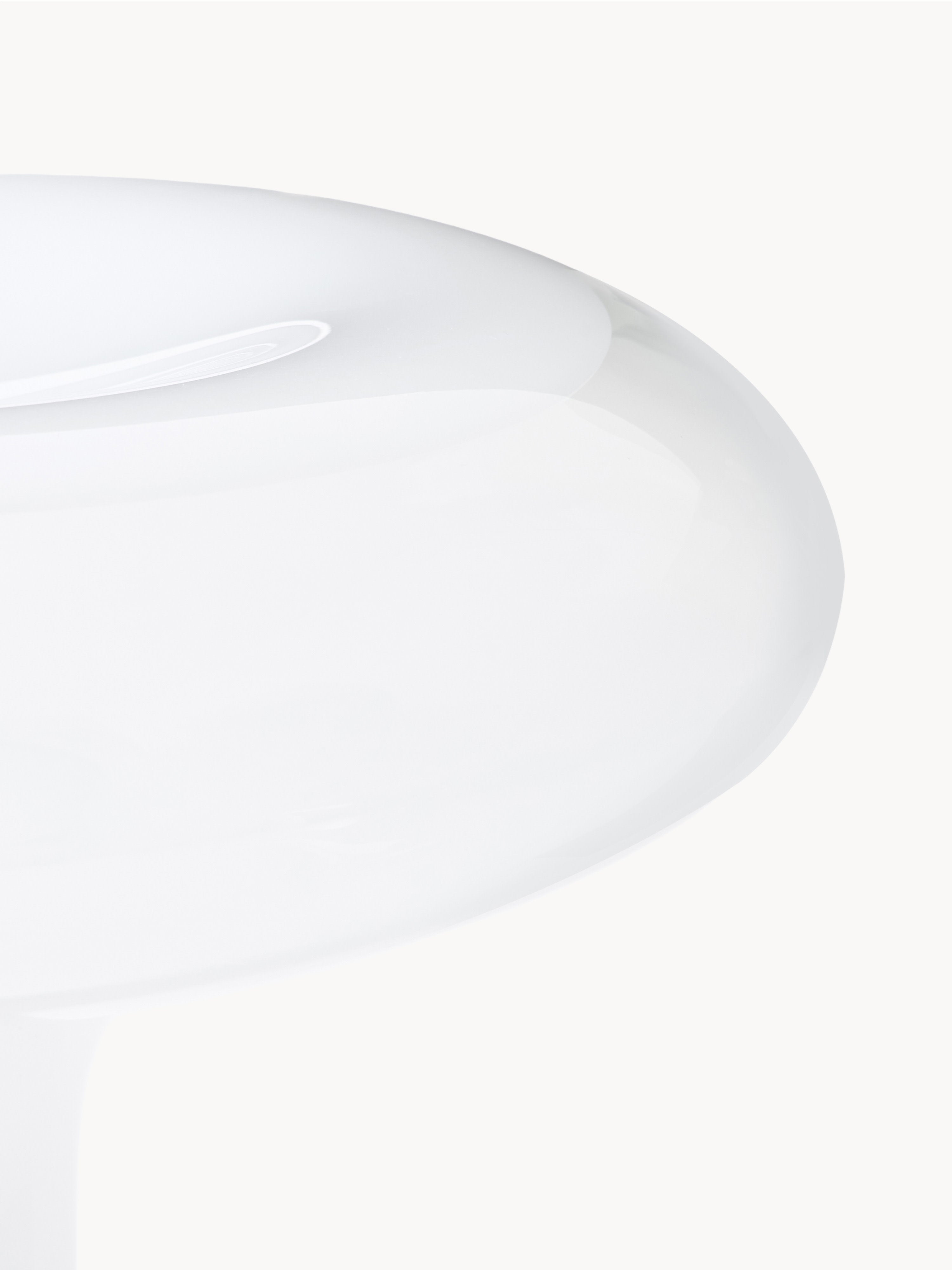Lampe à poser soufflée bouche Chadwick - Blanc, argenté