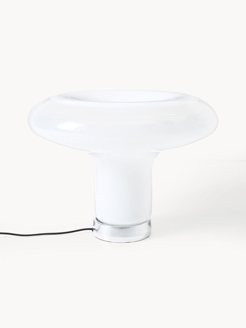 Lampe à poser soufflée bouche Chadwick - Blanc, argenté