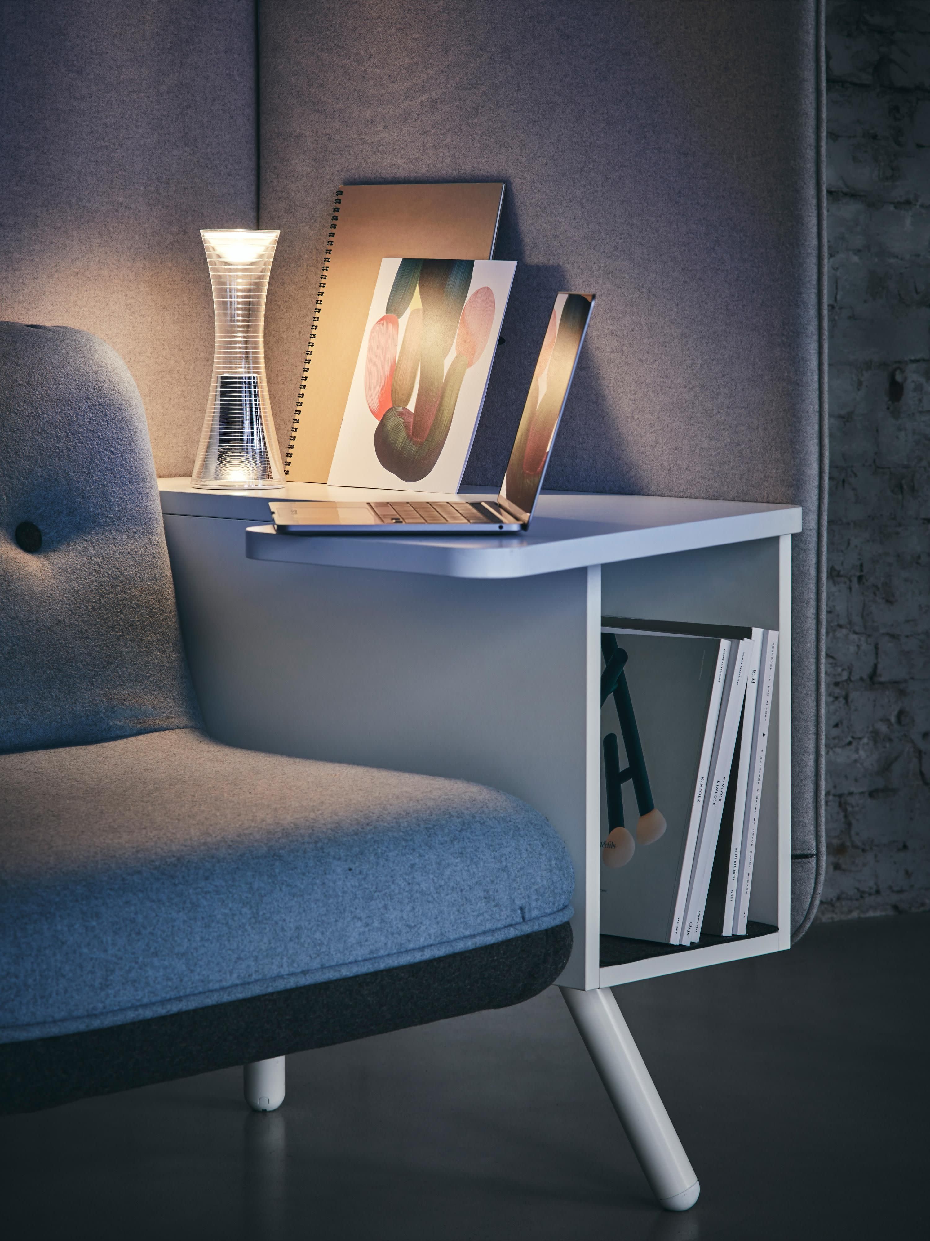 Petite lampe à poser LED mobile Mabon - Transparent, argenté