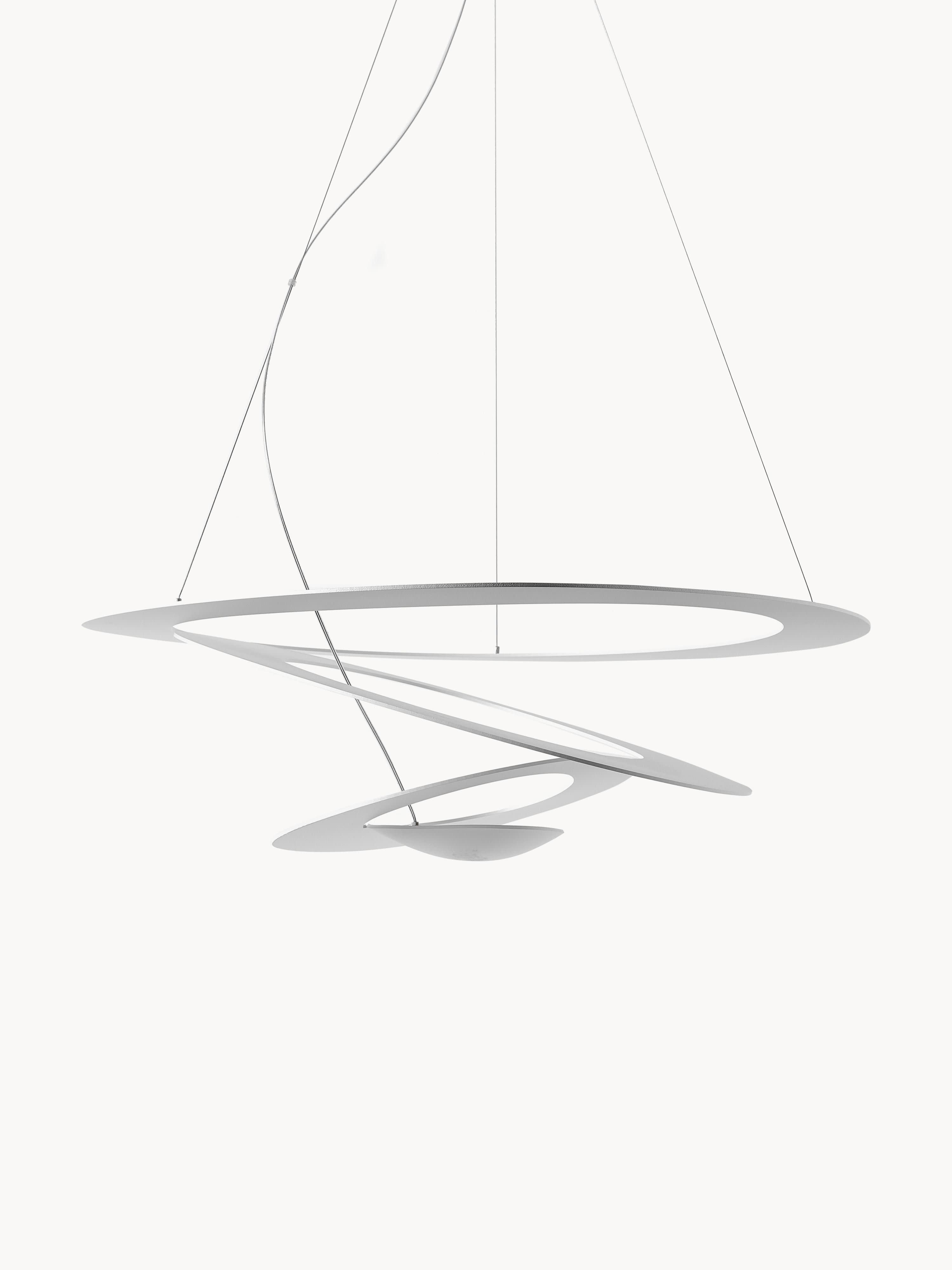 Grande suspension Jareth, larg. 97 cm - Blanc