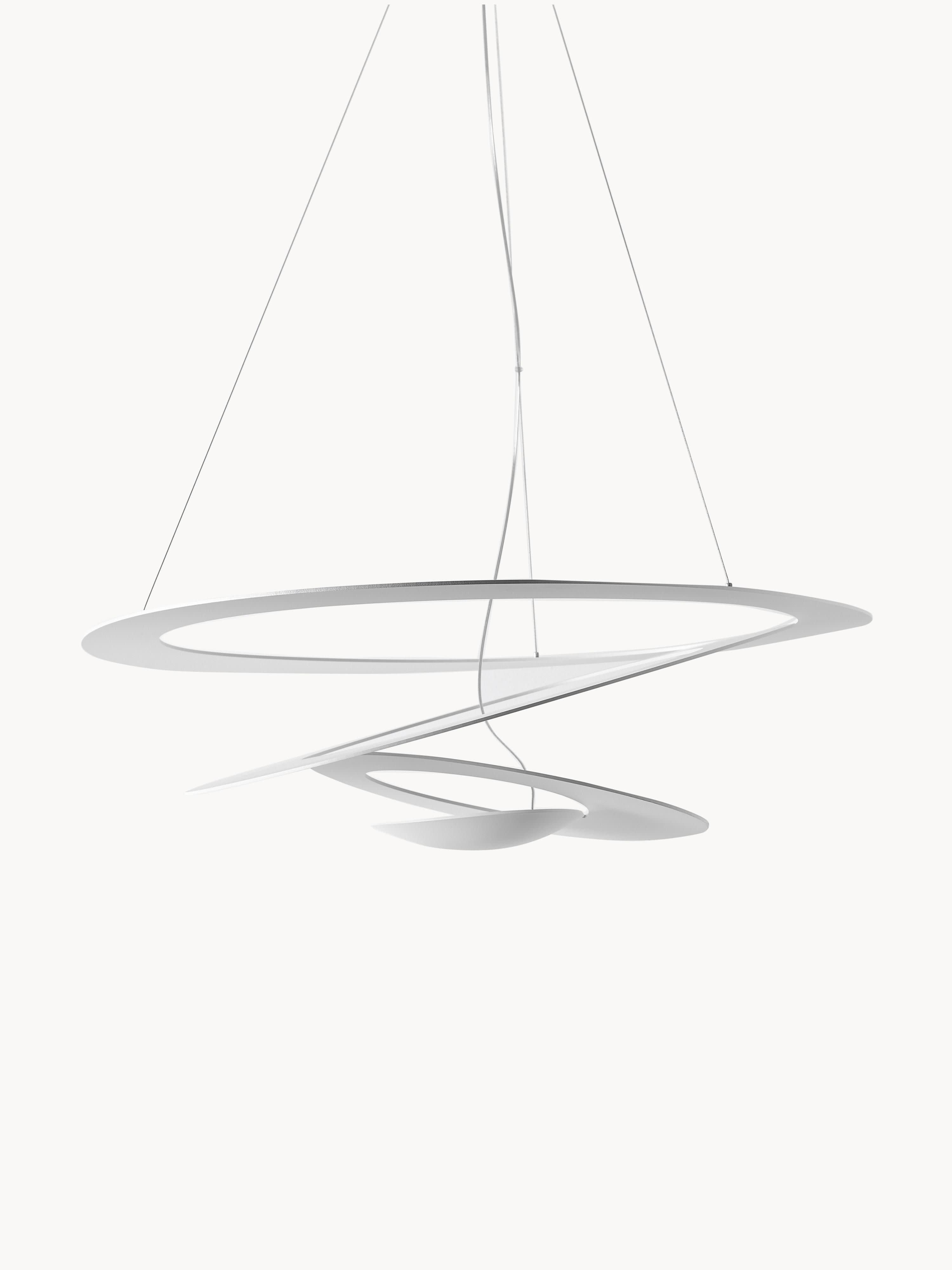 Grande suspension Jareth, larg. 97 cm - Blanc