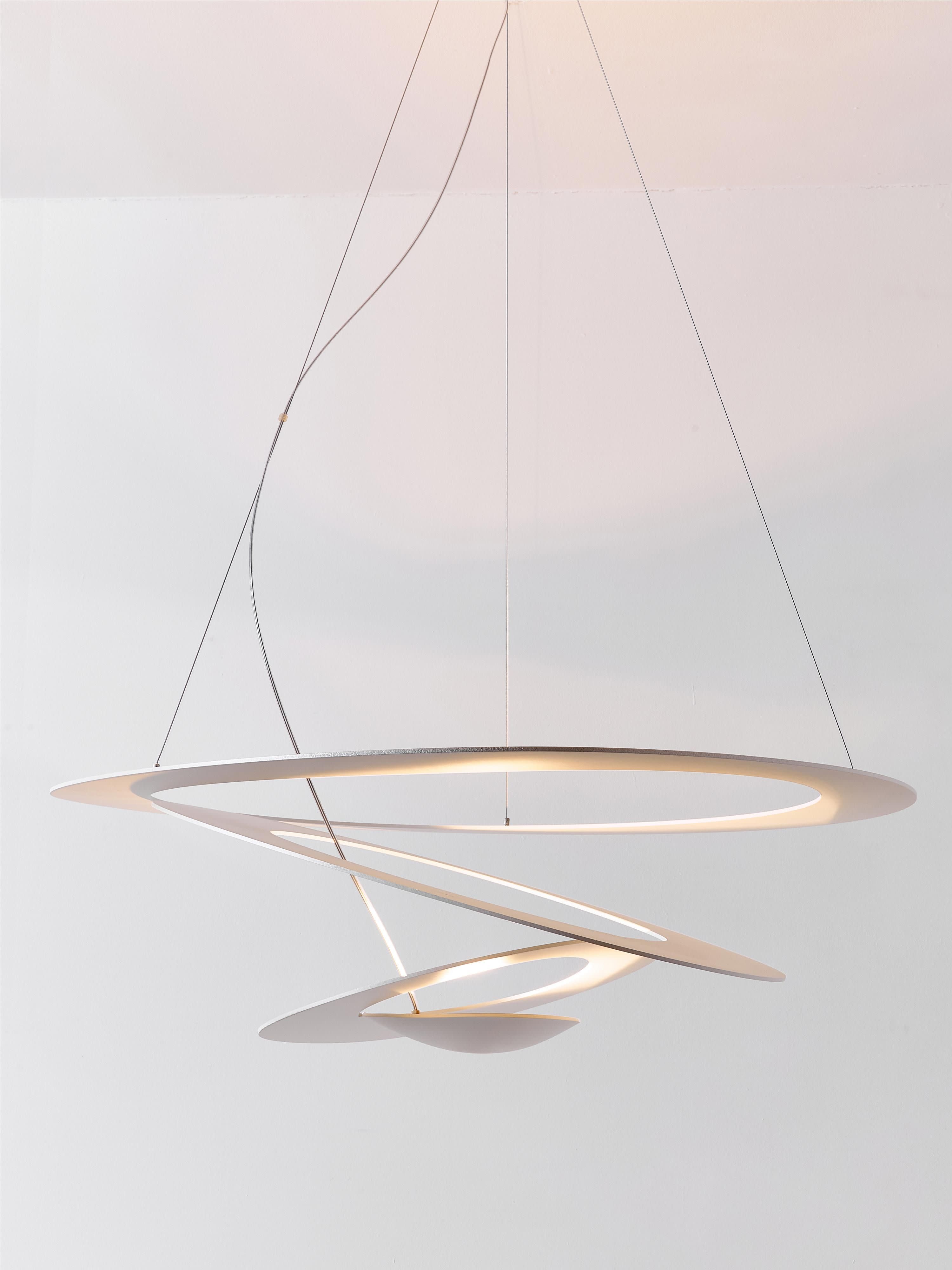 Grande suspension Jareth, larg. 97 cm - Blanc
