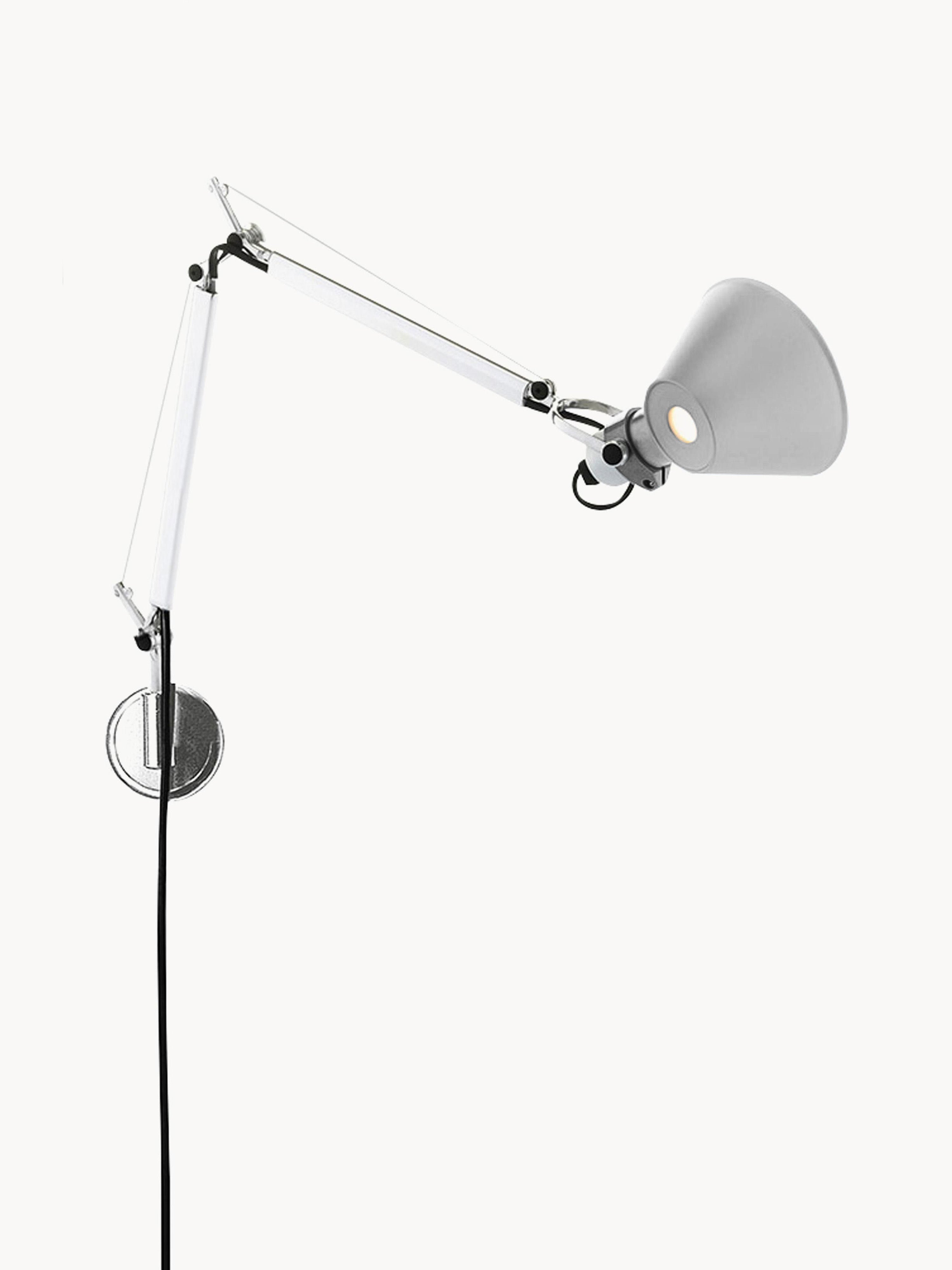 Grande applique murale orientable avec prise secteur Samuel - Couleur argent mat