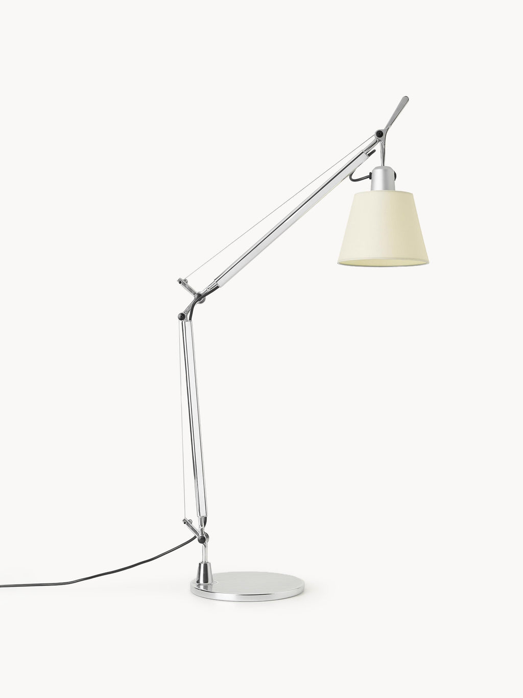 Grande lampe de bureau orientable Ewing - Argenté, blanc cassé