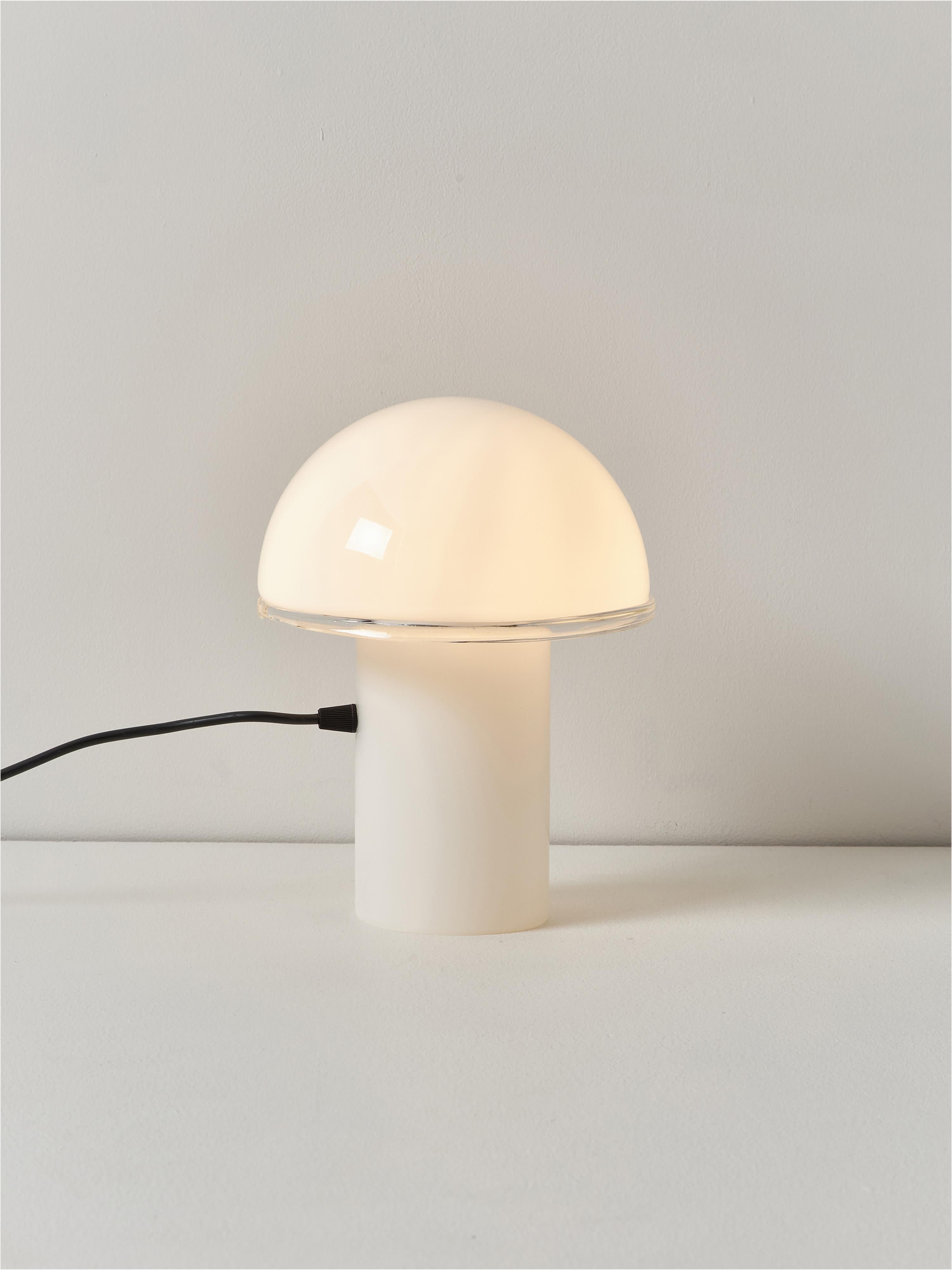 Petite lampe à poser soufflée bouche Tyko - Blanc