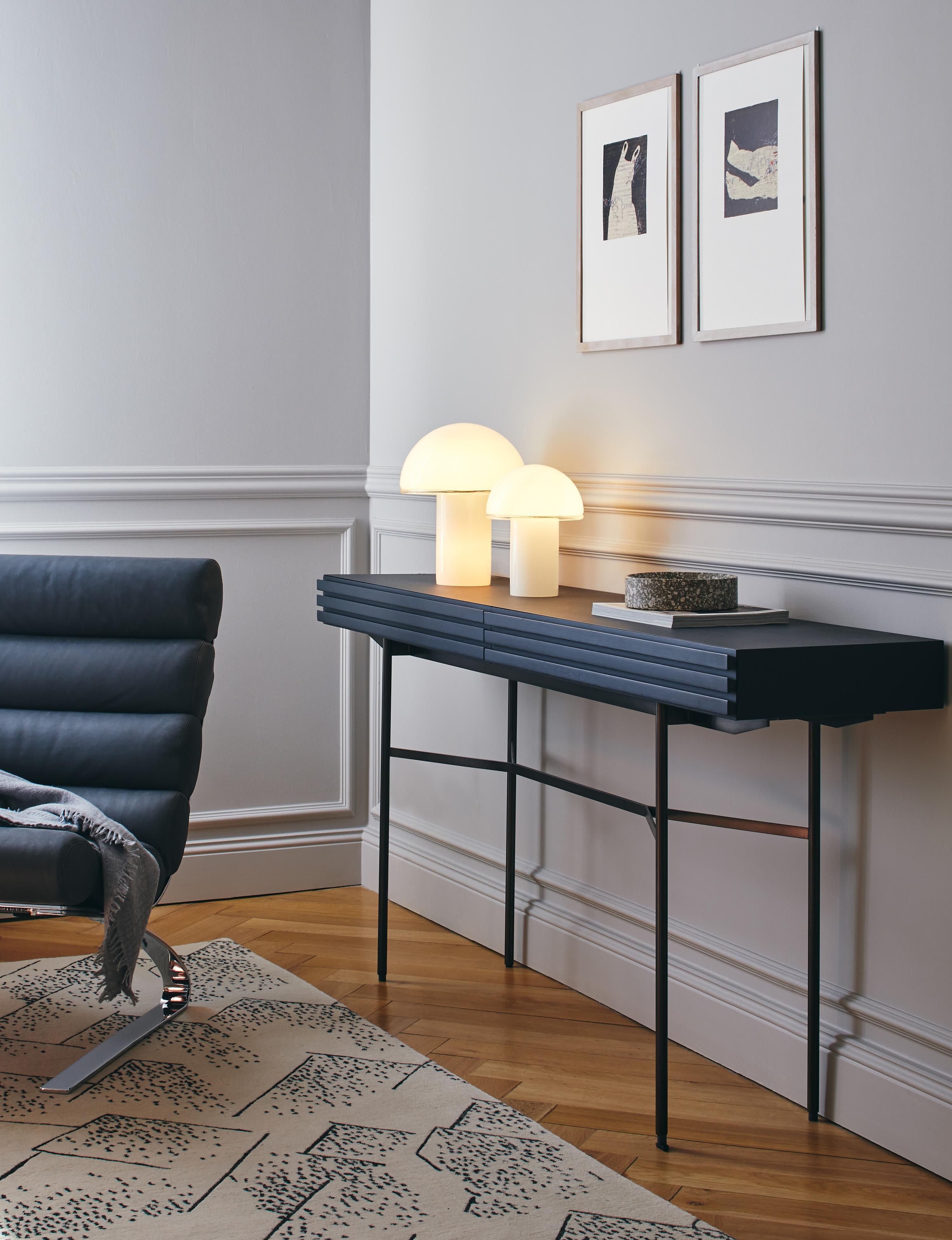 Petite lampe à poser soufflée bouche Tyko - Blanc