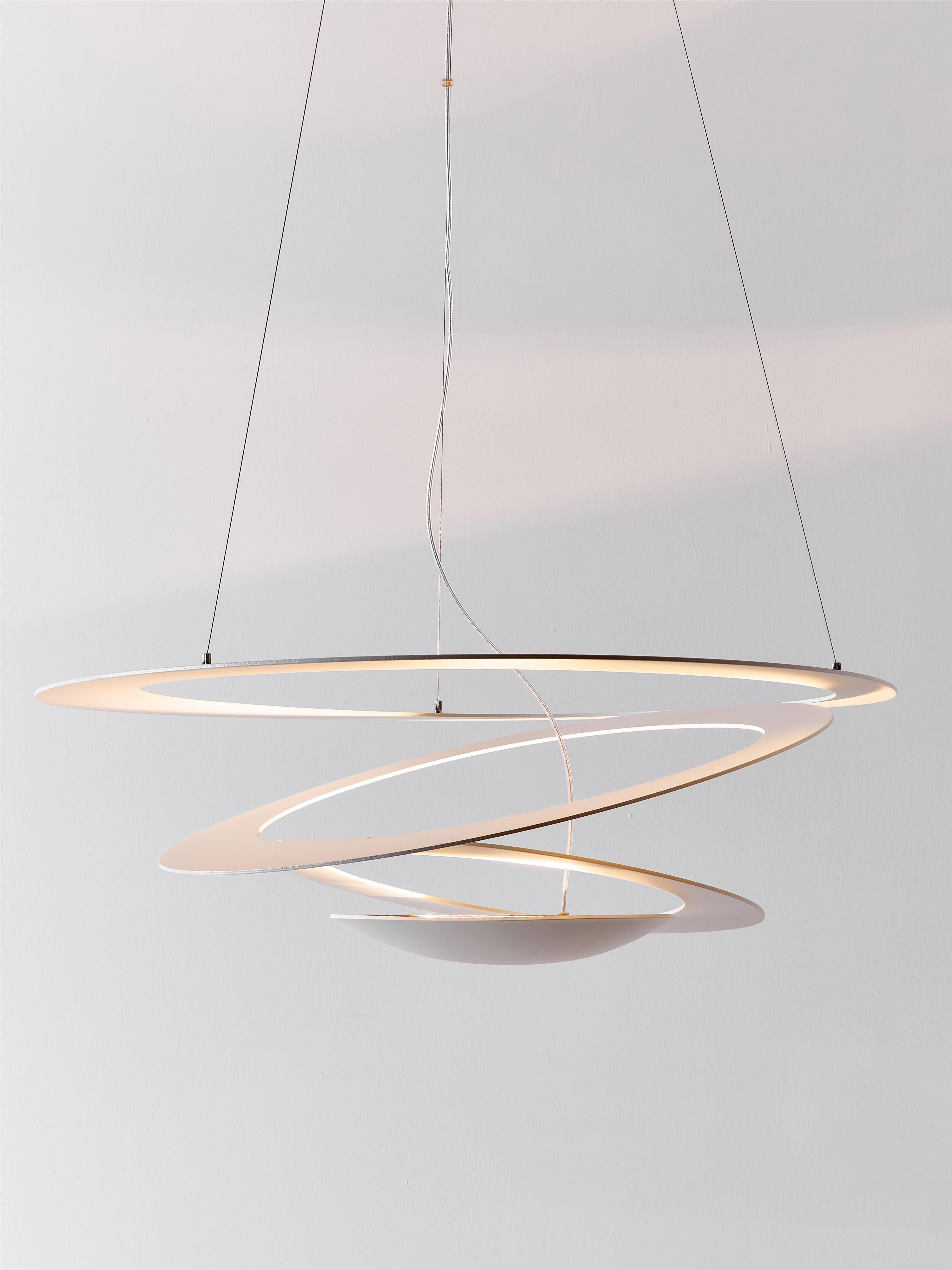 Grande suspension Bodin, larg. 69 cm - Blanc