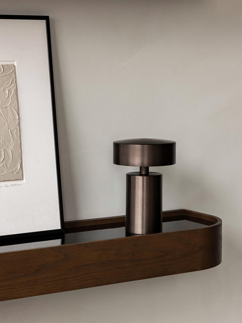 Petite lampe à poser mobile Hreinn, intensité ajustable - Brun foncé
