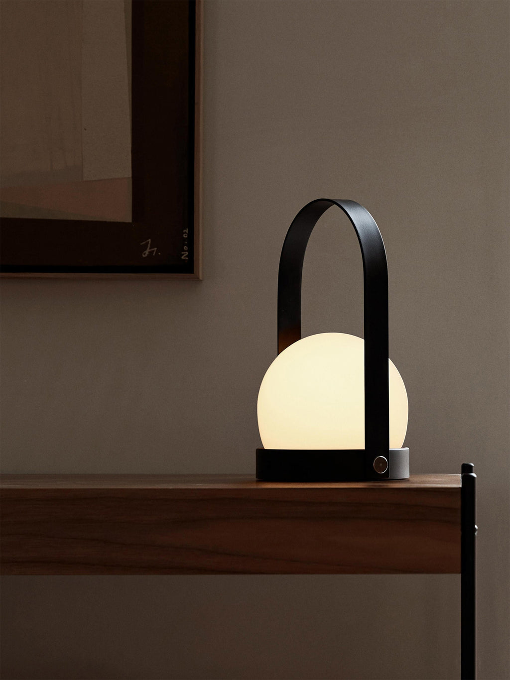 Petite lampe à poser mobile Truels, intensité ajustable - Blanc, noir