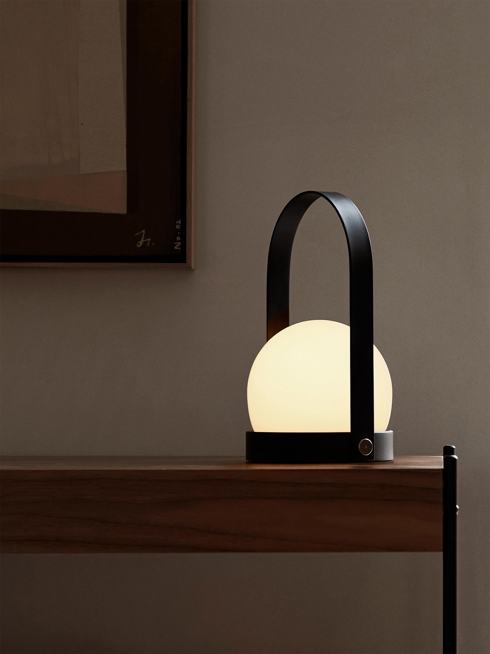 Petite lampe à poser mobile Truels, intensité ajustable - Blanc, noir