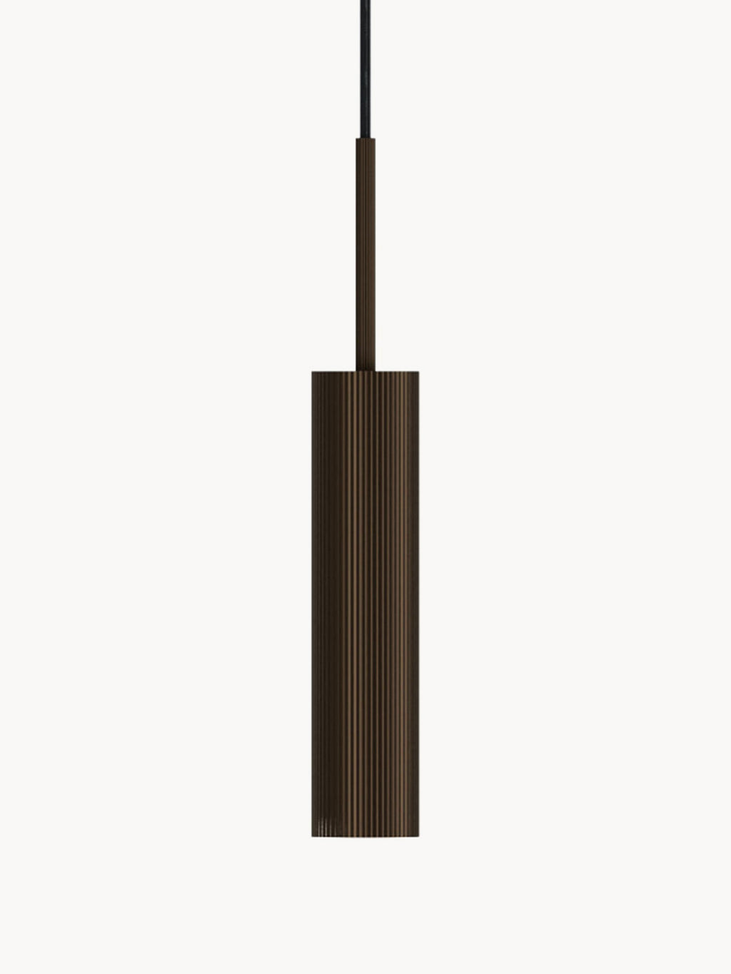 Petite suspension avec surface striée Mikal, haut. 24 cm - Brun foncé