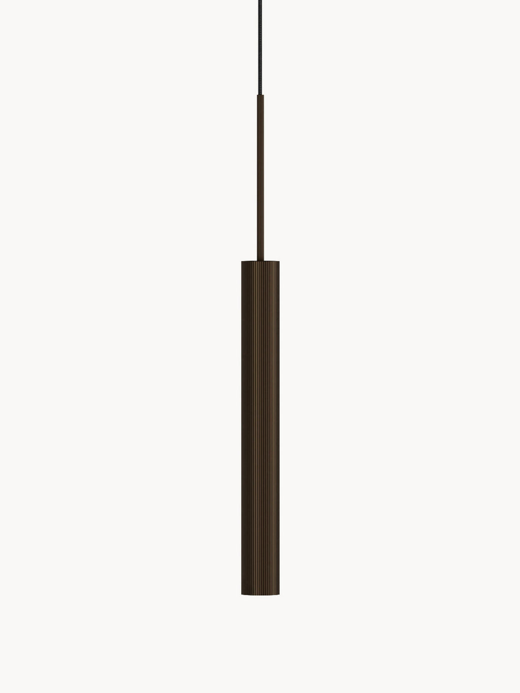 Petite suspension avec surface striée Mikal, haut. 48 cm - Brun foncé