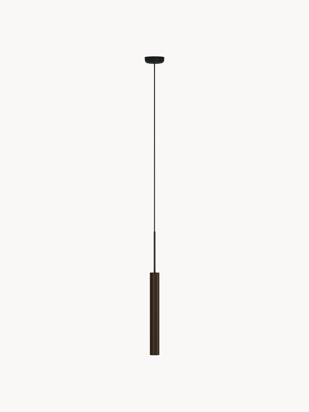 Petite suspension avec surface striée Mikal, haut. 48 cm - Brun foncé