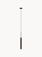 Petite suspension avec surface striée Mikal, haut. 48 cm - Brun foncé