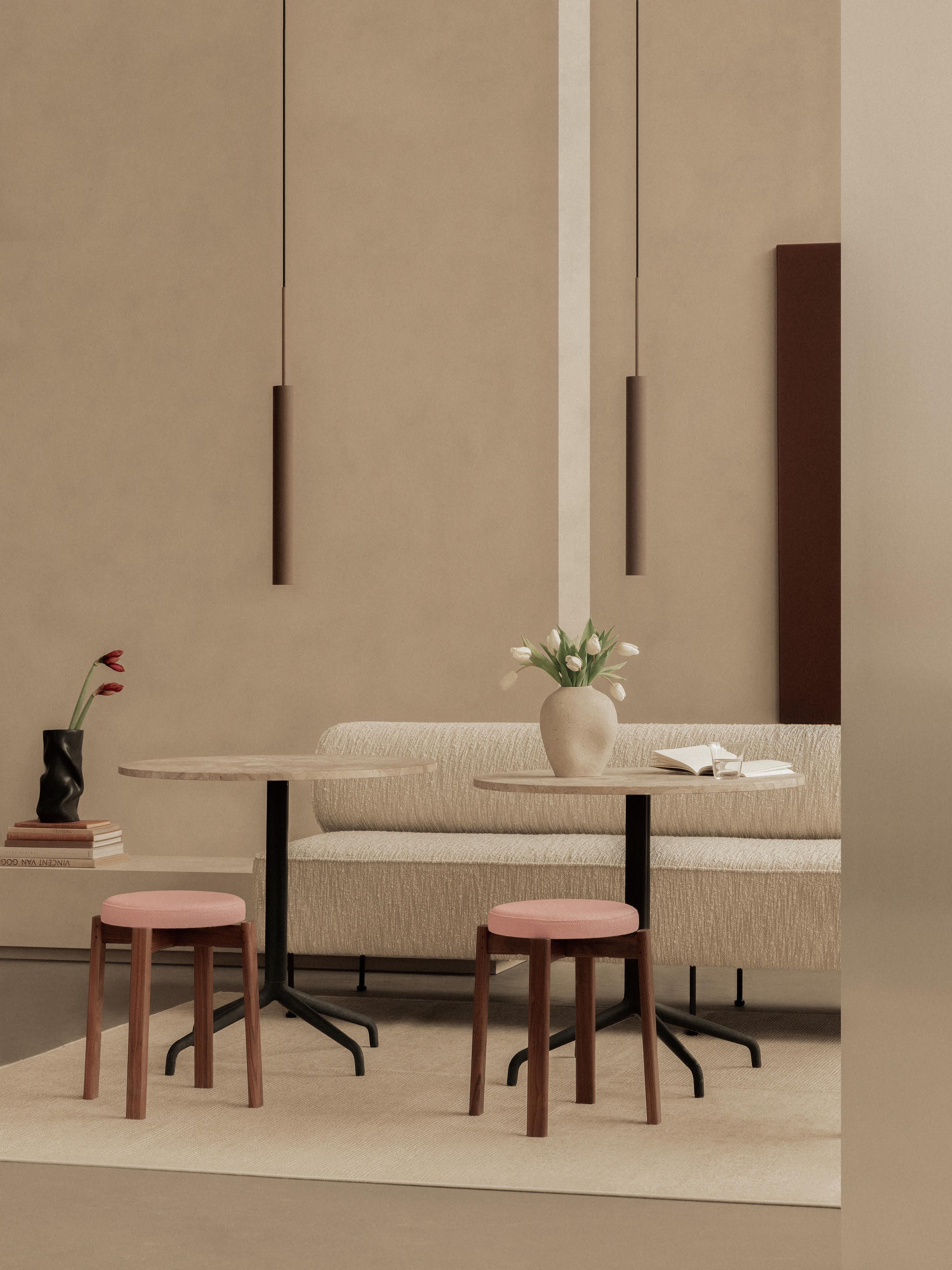 Petite suspension avec surface striée Mikal, haut. 48 cm - Brun foncé