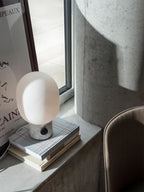 Petite lampe à poser Hamish, intensité ajustable - Blanc, gris clair marbré