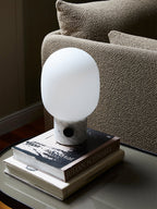 Petite lampe à poser Hamish, intensité ajustable - Blanc, gris clair marbré