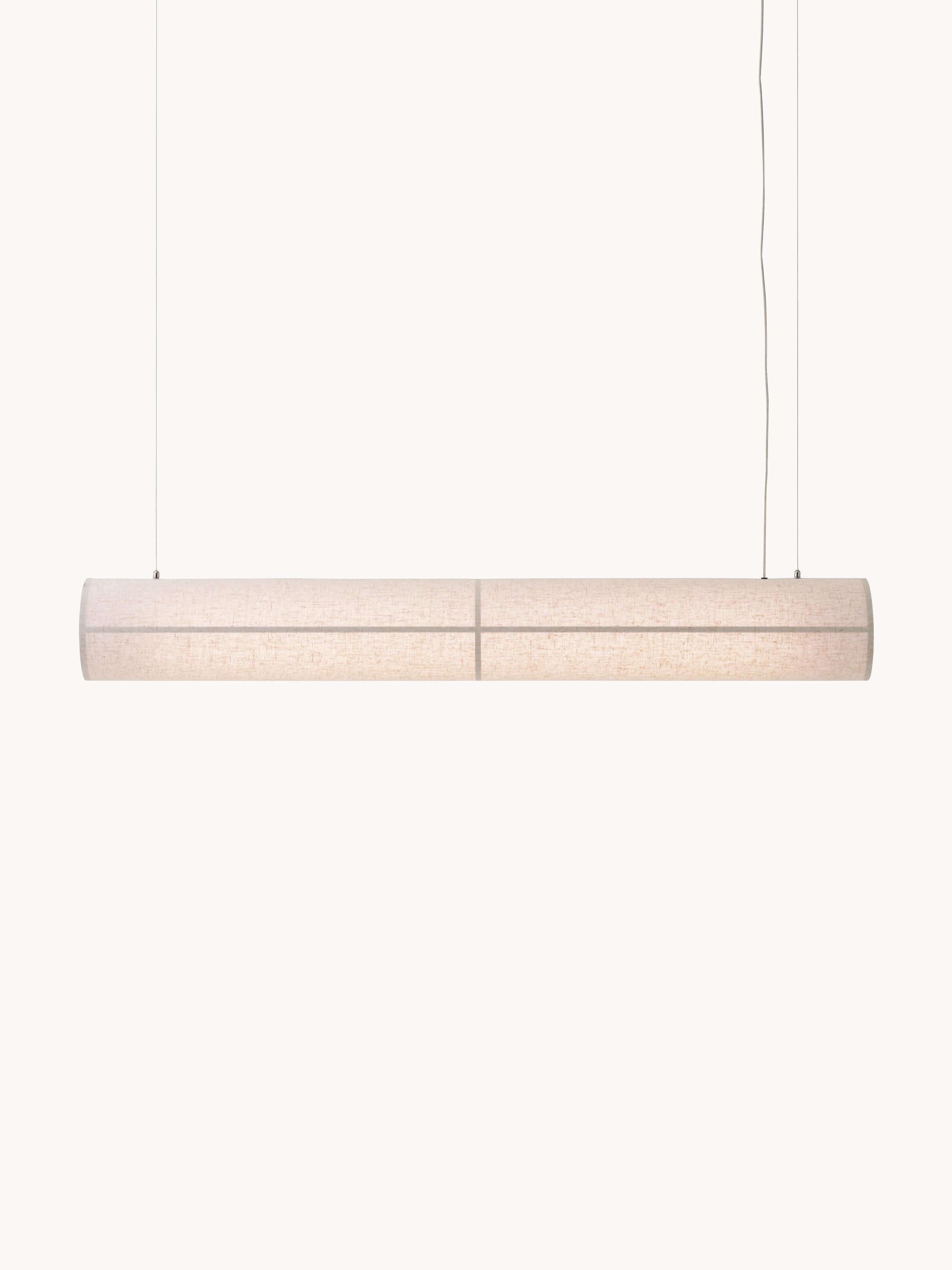 Grande suspension LED en lin Varg, intensité ajustable - Beige clair