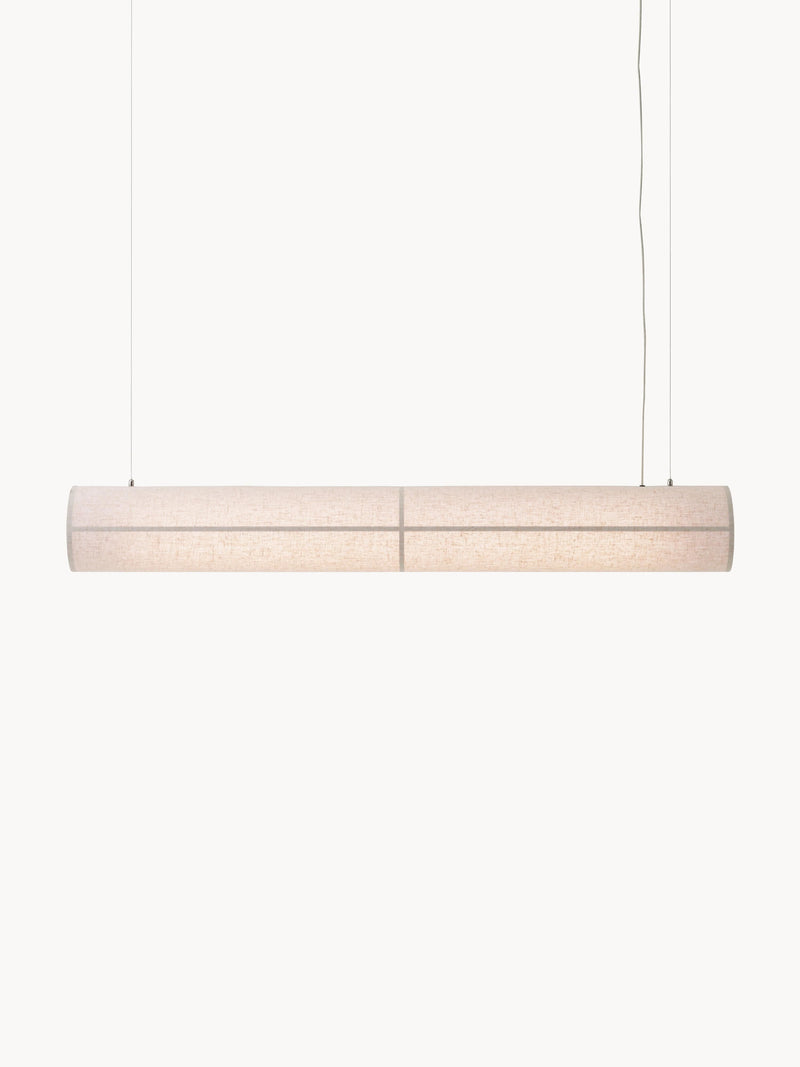 Grande suspension LED en lin Varg, intensité ajustable - Beige clair