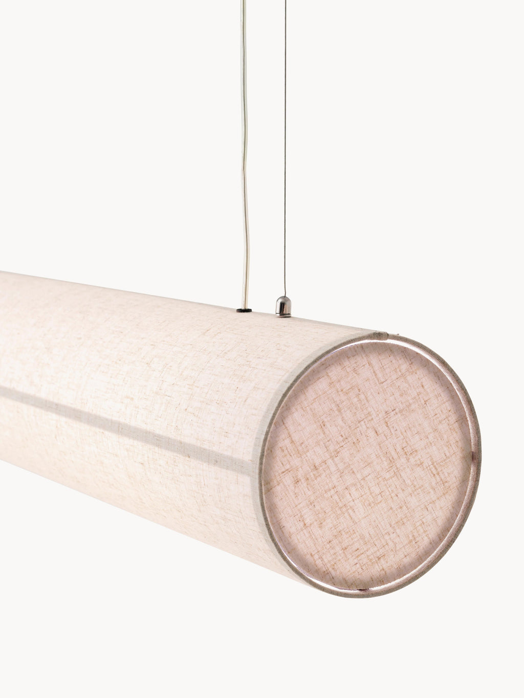 Grande suspension LED en lin Varg, intensité ajustable - Beige clair