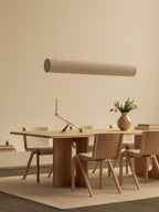 Grande suspension LED en lin Varg, intensité ajustable - Beige clair