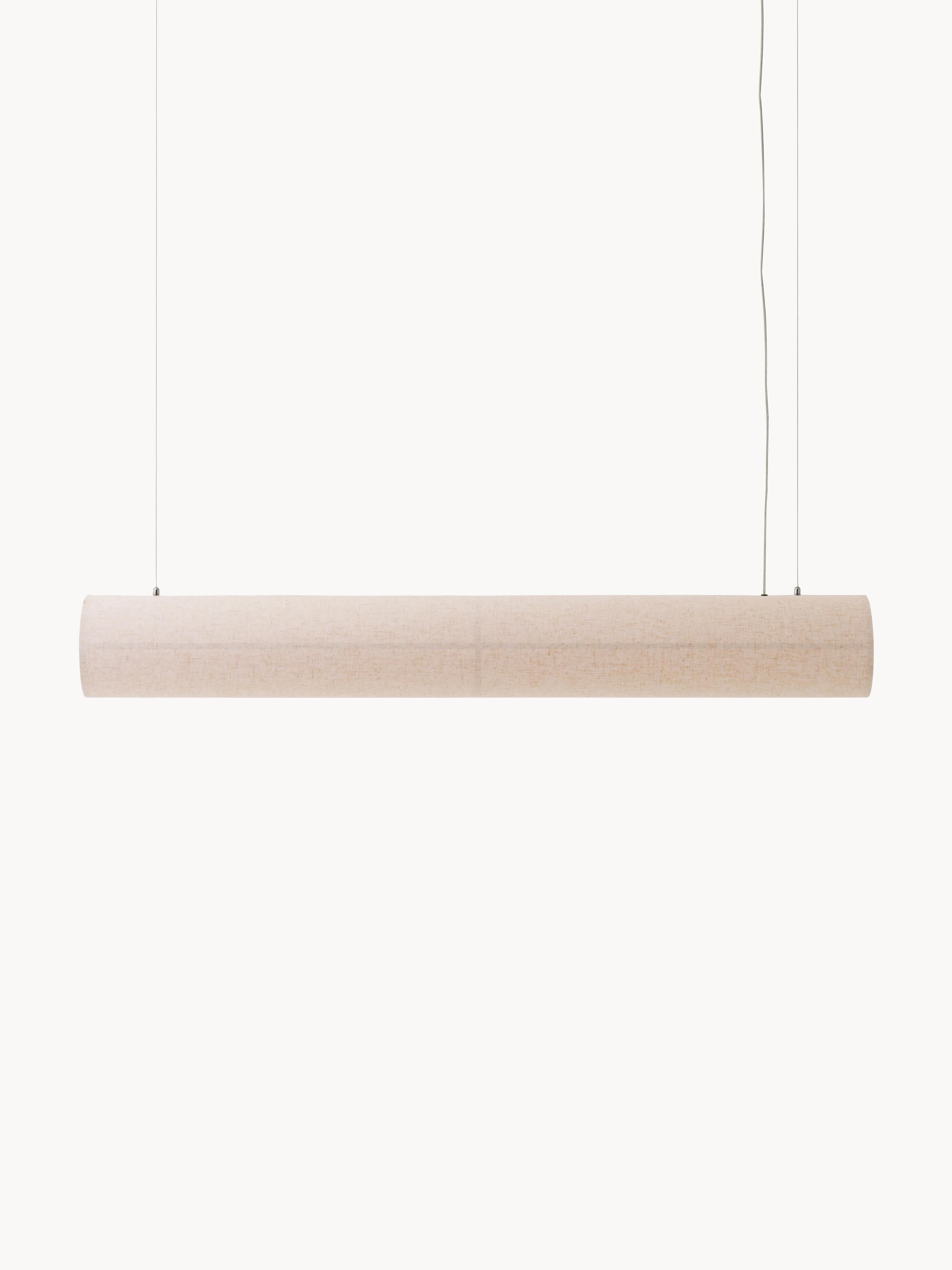 Grande suspension LED en lin Varg, intensité ajustable - Beige clair