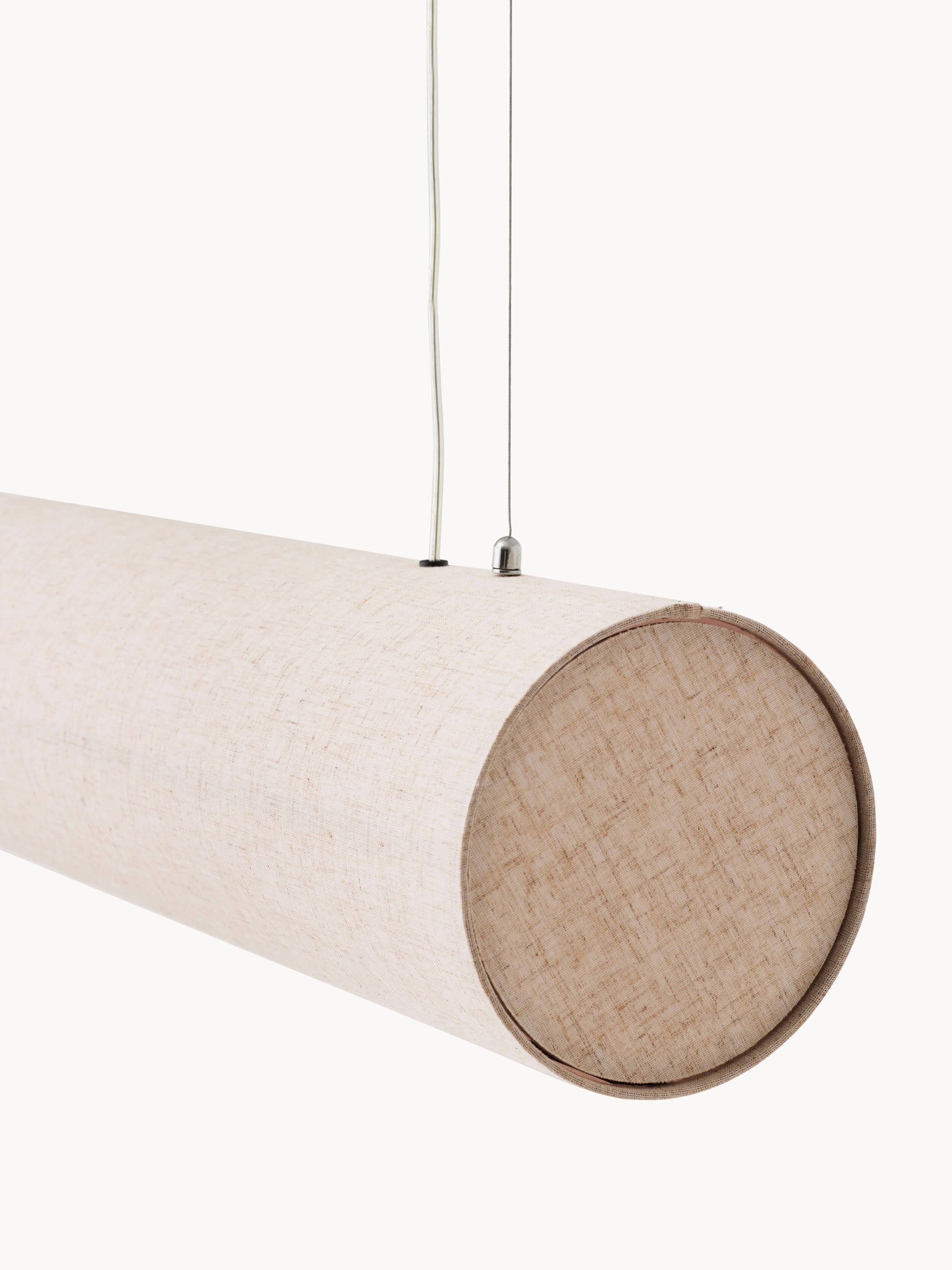 Grande suspension LED en lin Varg, intensité ajustable - Beige clair