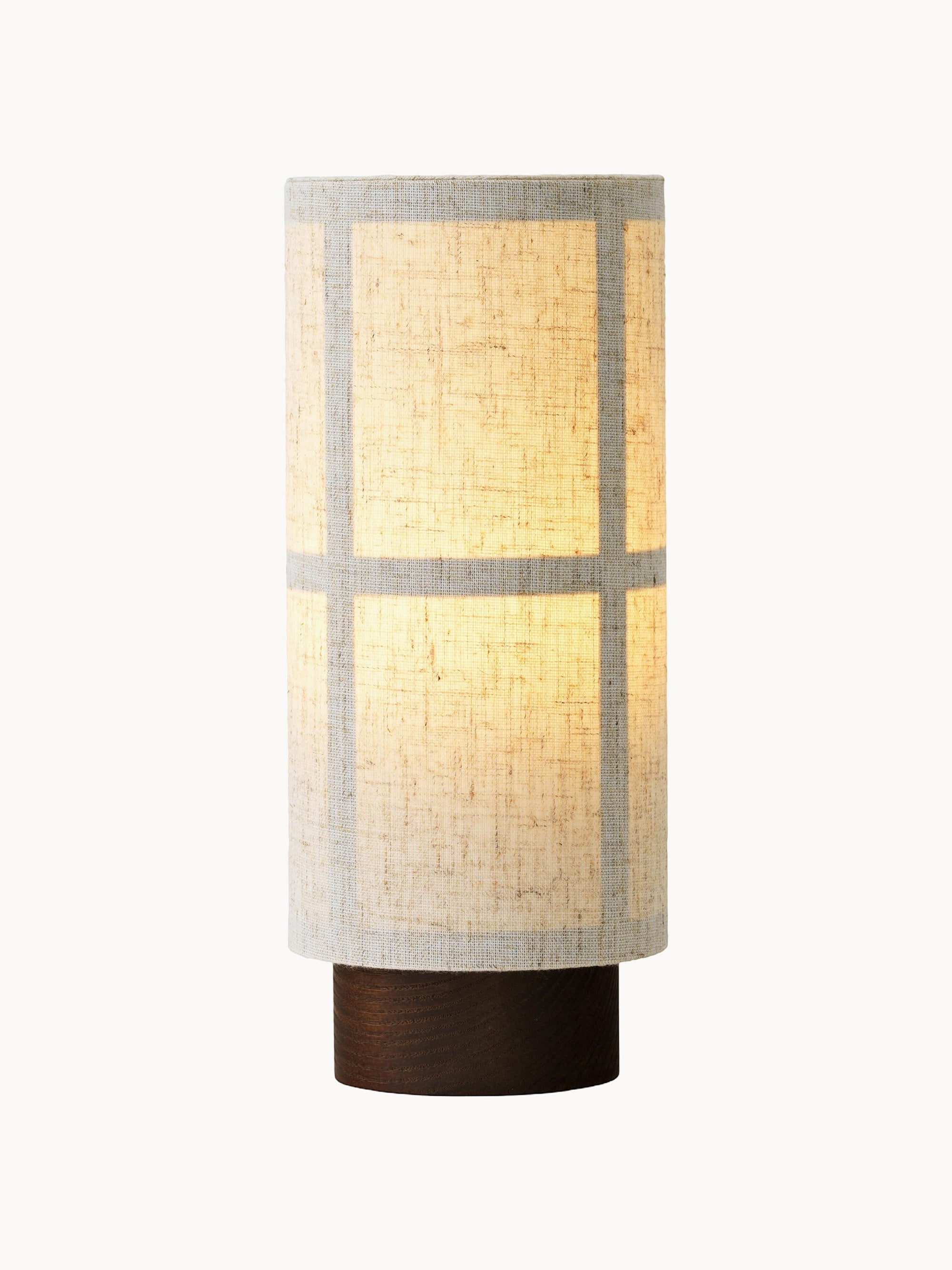 Lampe à poser mobile en lin artisanale Varg, intensité ajustable - Beige, bois de frêne
