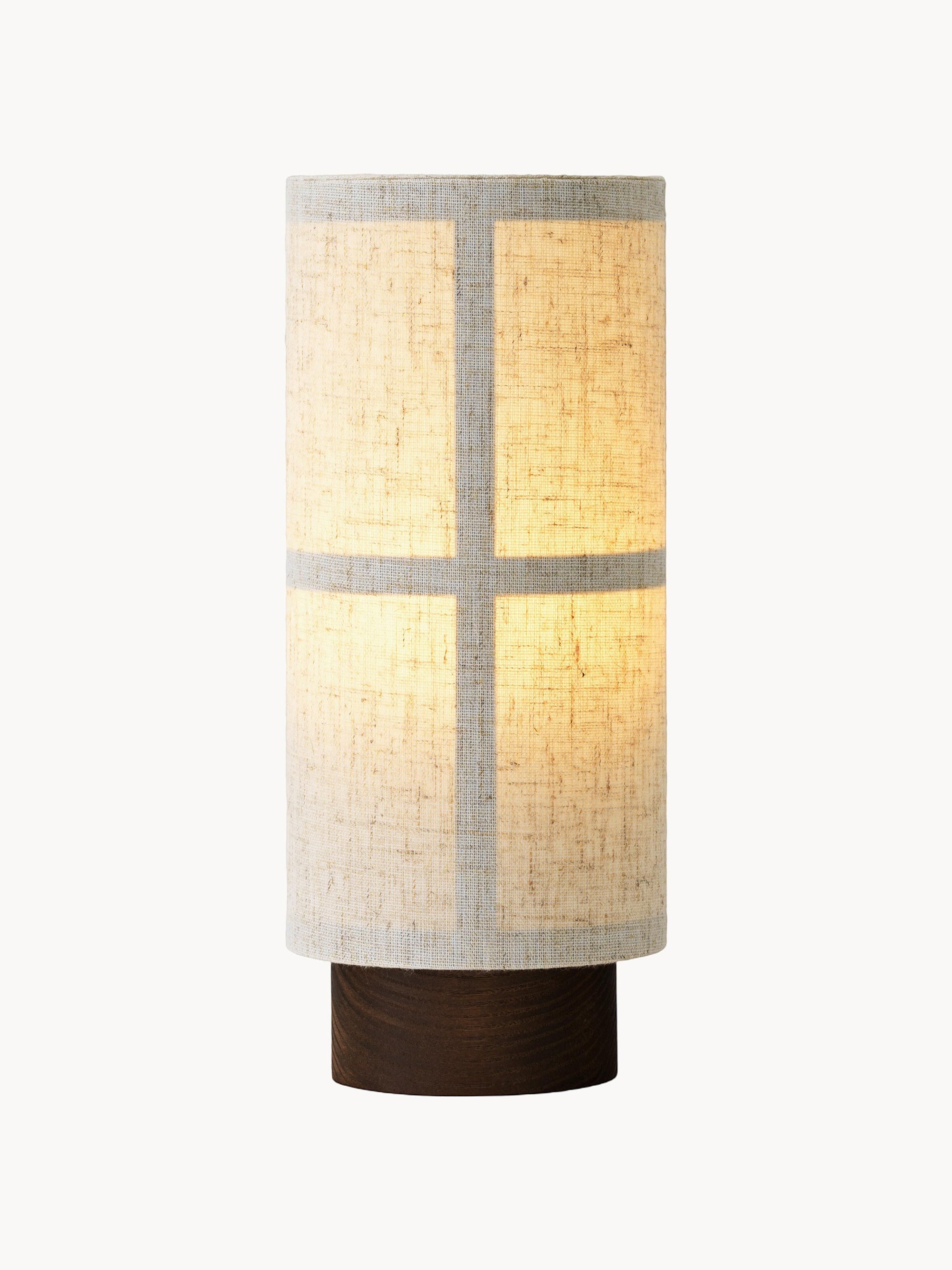 Lampe à poser mobile en lin artisanale Varg, intensité ajustable - Beige, bois de frêne