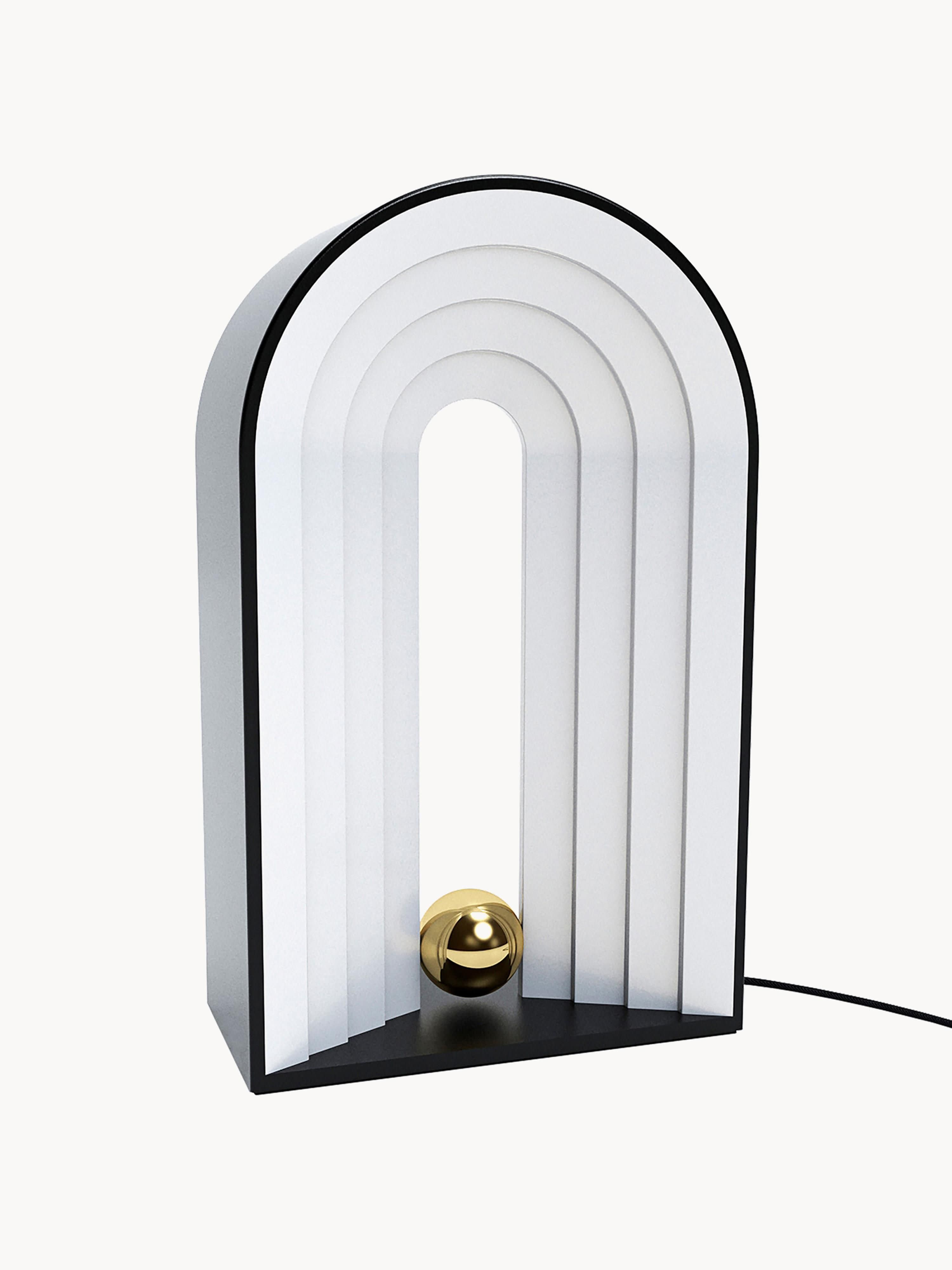 Lampe à poser LED avec disque tamiseur Winslow, intensité ajustable - Noir, blanc, doré