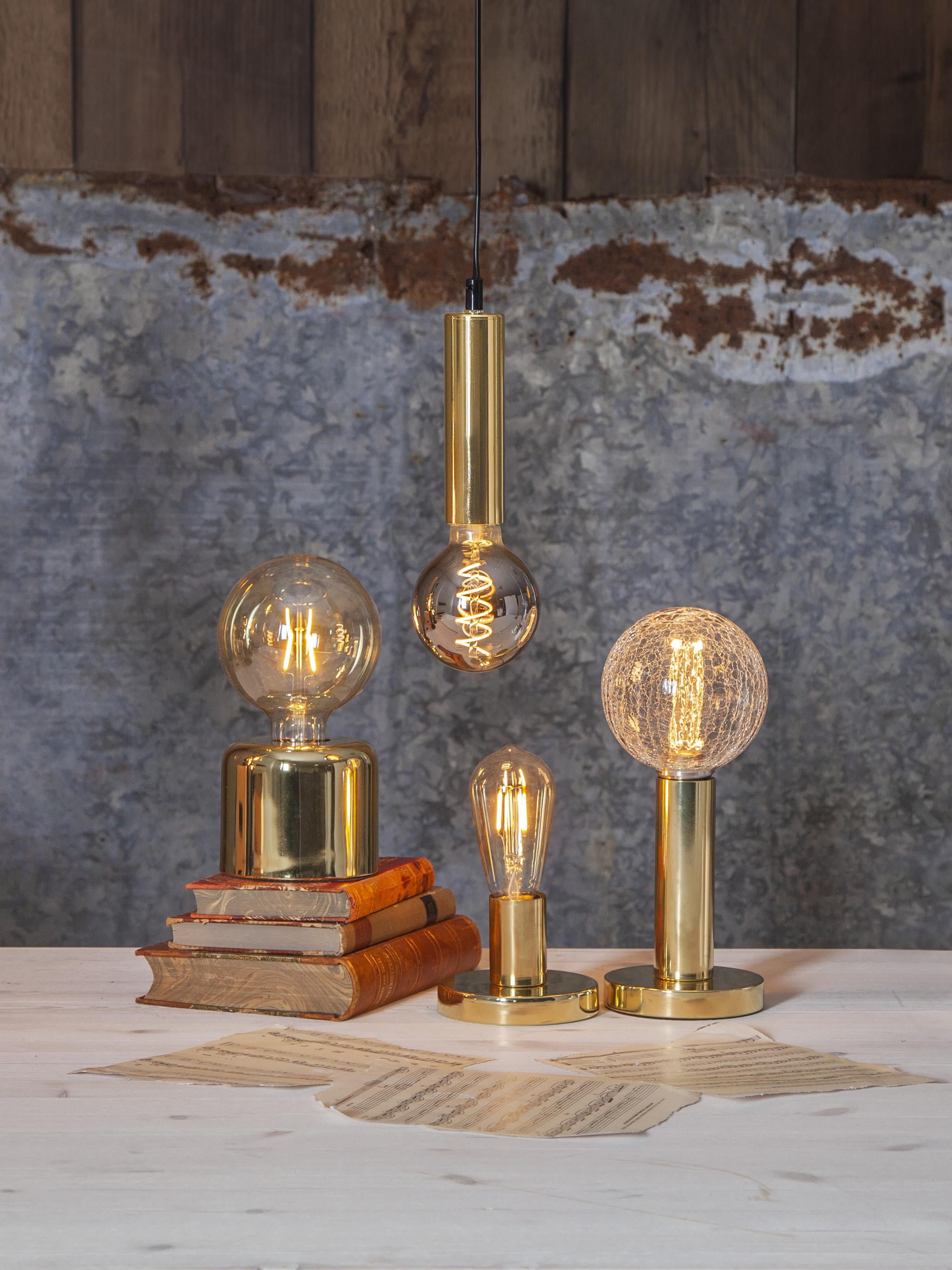 Kirk, intensité variable, blanc chaud, 1 pièce - Brun clair transparent, doré