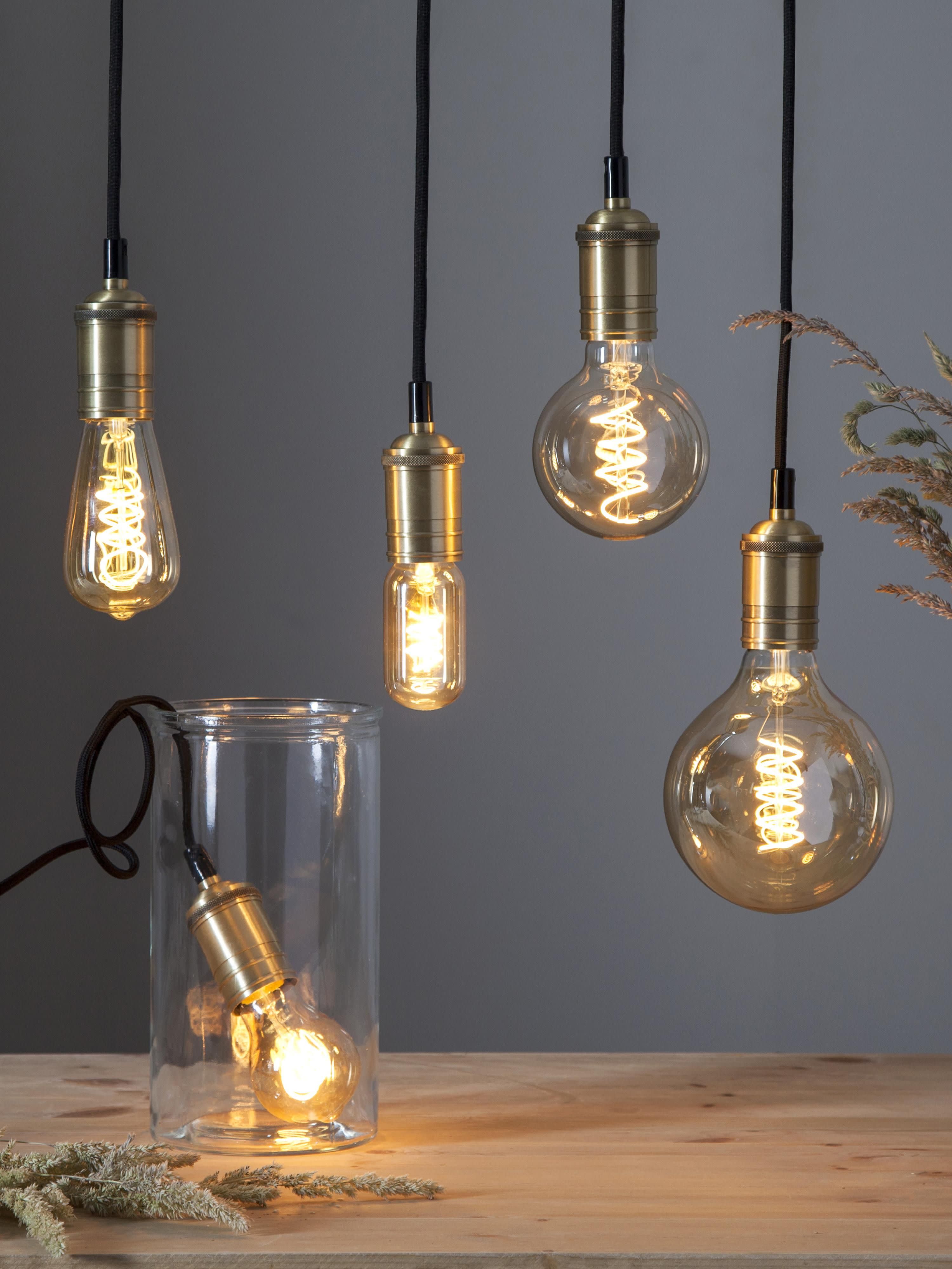 Kirk, intensité variable, blanc chaud, 1 pièce - Brun clair transparent, doré