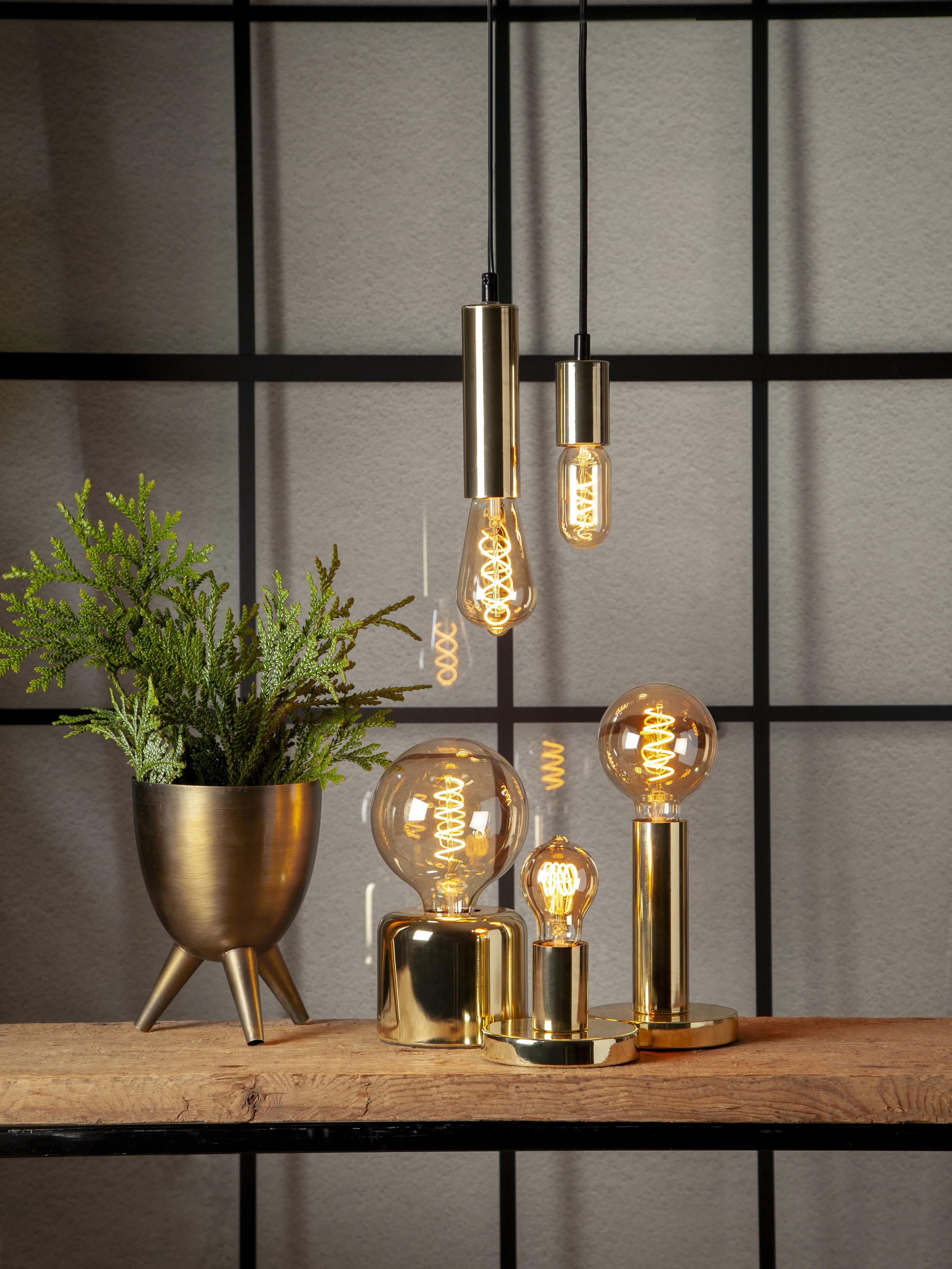 Kirk, intensité variable, blanc chaud, 1 pièce - Brun clair transparent, doré