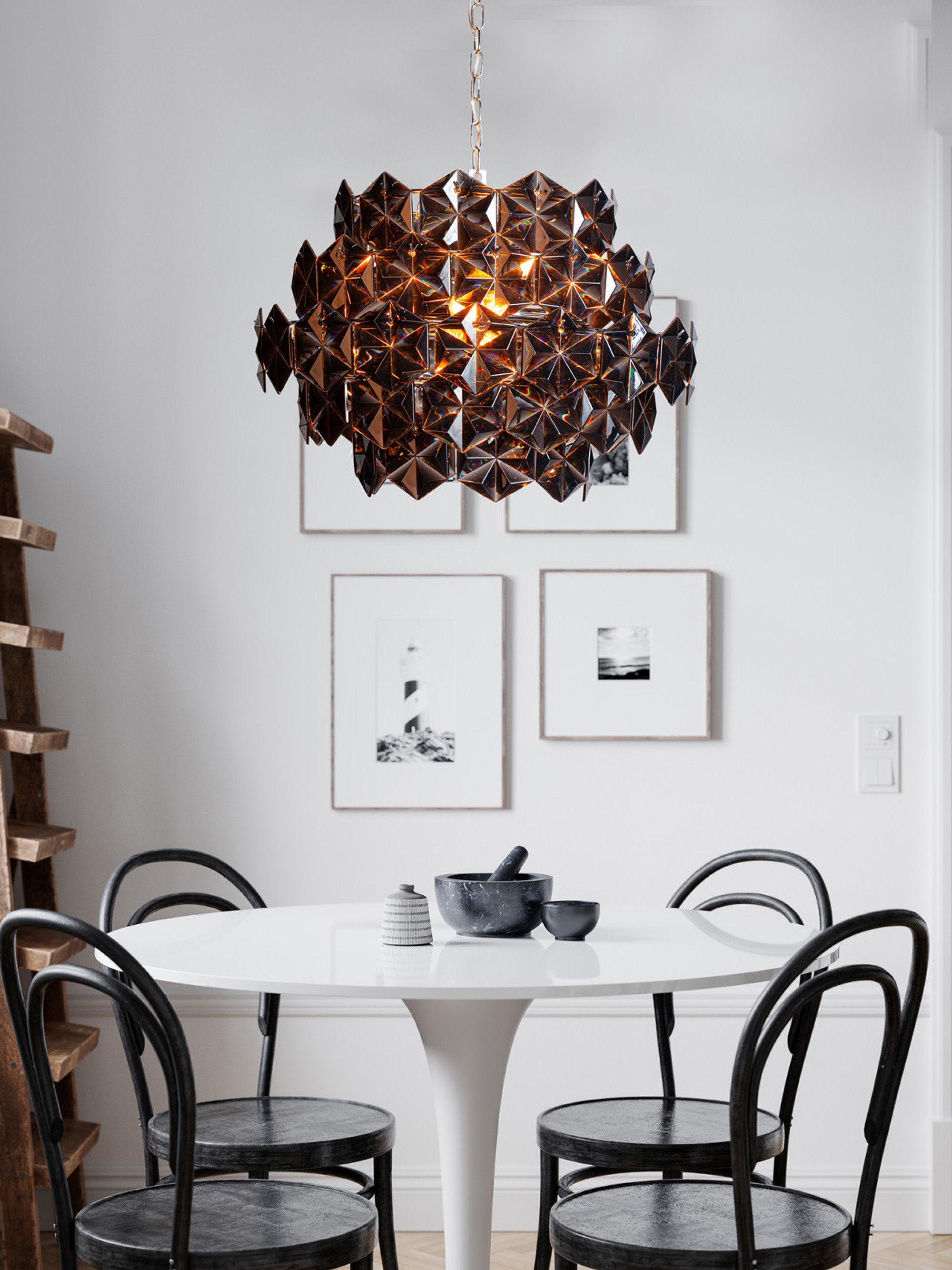 Suspension Ensi - Argenté, noir