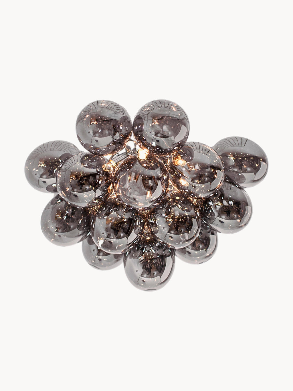 Plafonnier en verre soufflé bouche Magnar - Gris foncé, transparent