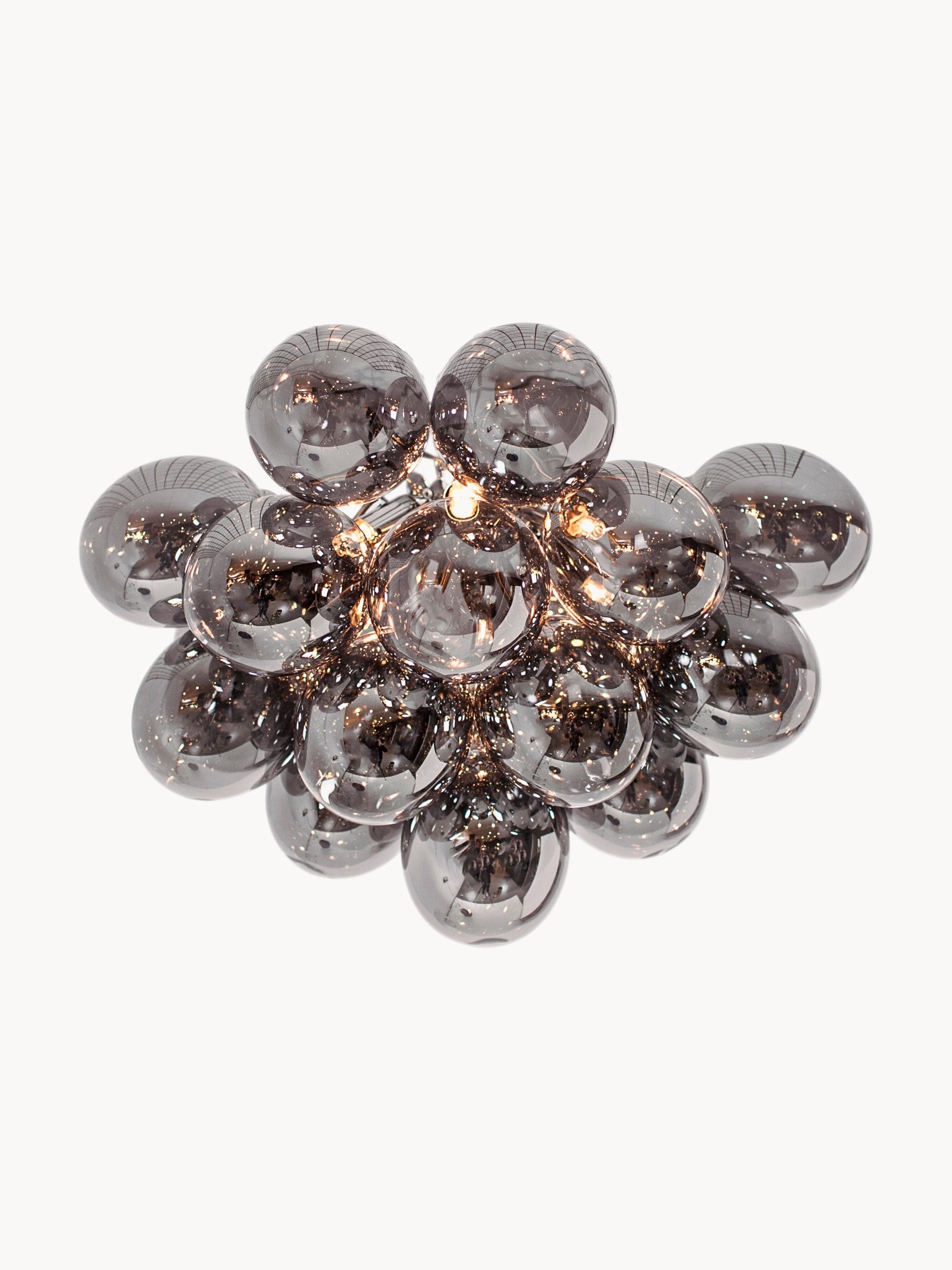Plafonnier en verre soufflé bouche Magnar - Gris foncé, transparent