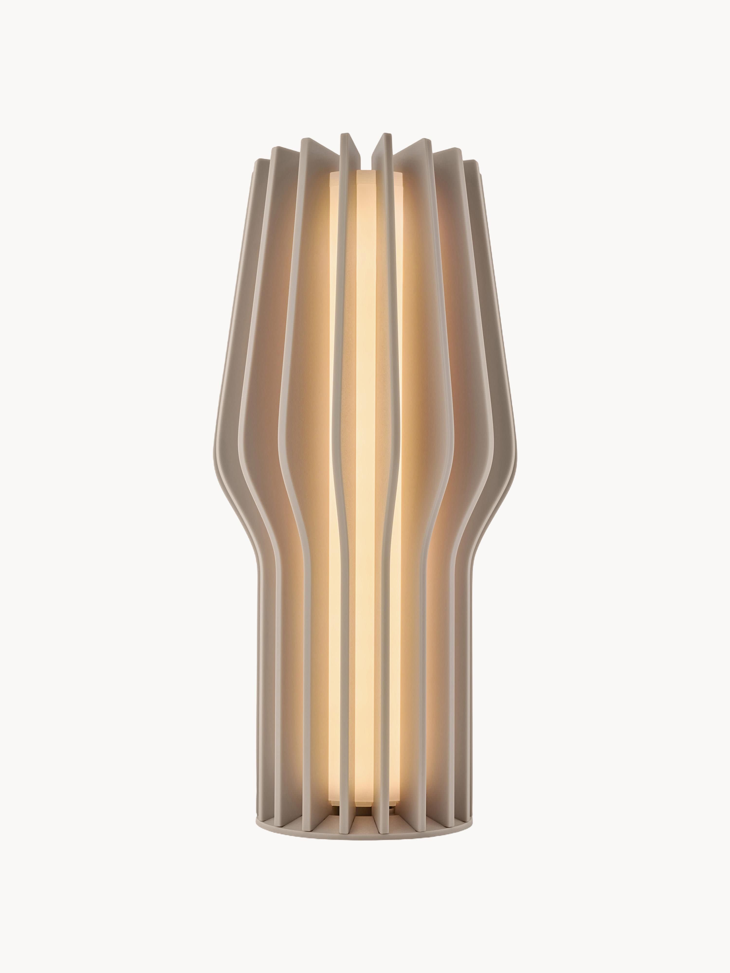 Petite lampe à poser LED mobile Keith, intensité ajustable - Beige clair