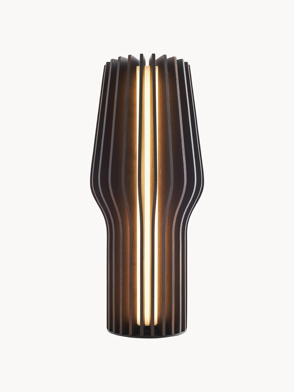 Petite lampe à poser LED mobile Keith, intensité ajustable - Bois de chêne, anthracite laqué