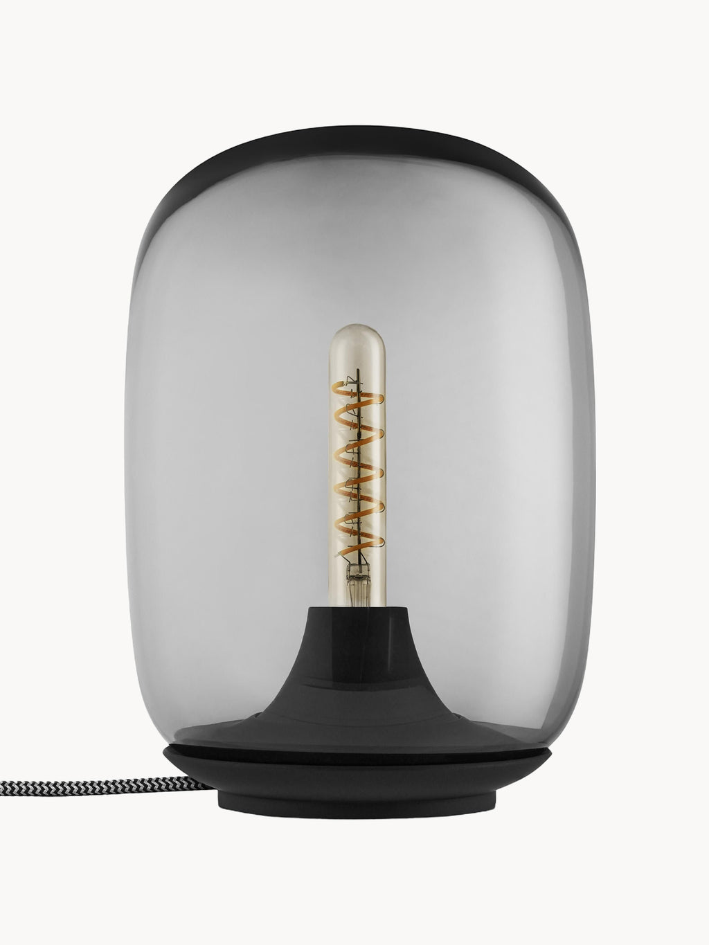 Lampe à poser LED soufflée bouche Mox, intensité ajustable - Gris transparent, noir