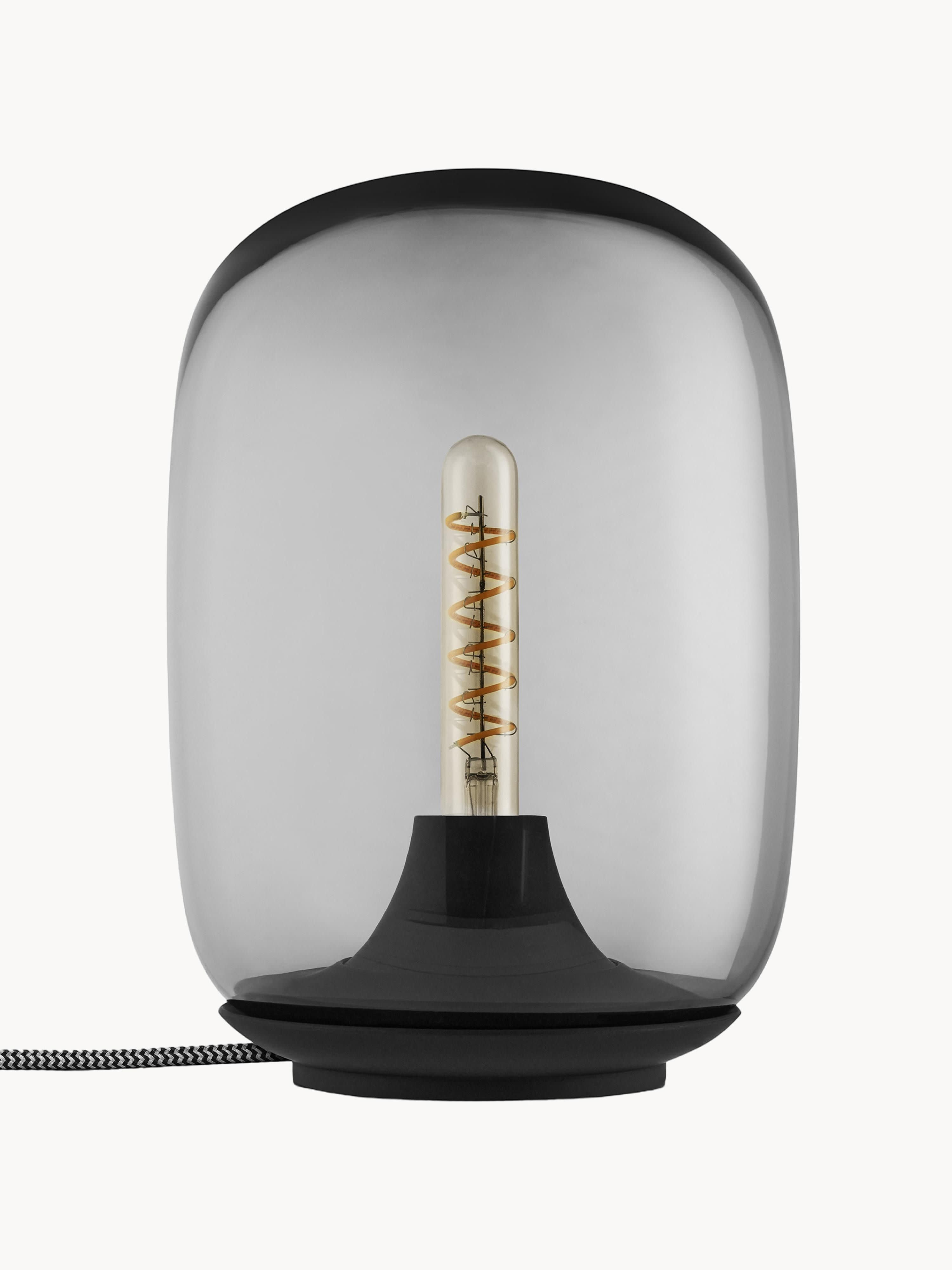 Lampe à poser LED soufflée bouche Mox, intensité ajustable - Gris transparent, noir