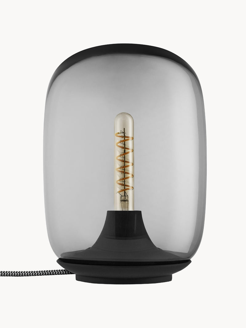 Lampe à poser LED soufflée bouche Mox, intensité ajustable - Gris transparent, noir