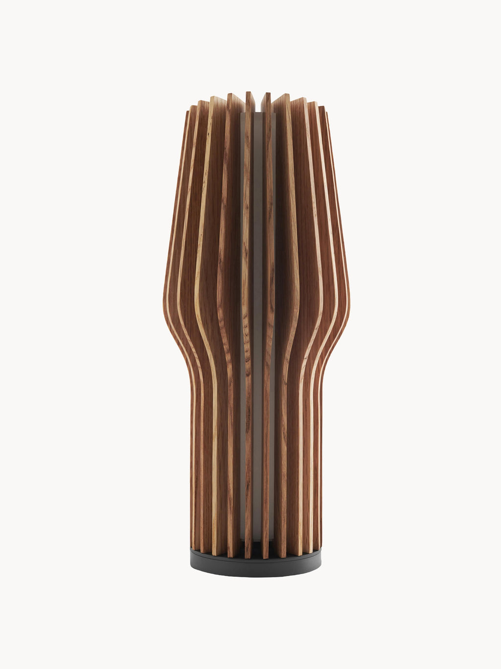 Petite lampe à poser LED mobile Keith, intensité ajustable - Bois de chêne
