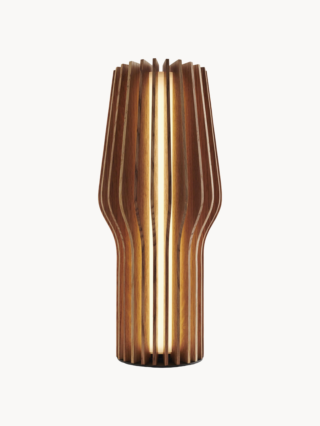 Petite lampe à poser LED mobile Keith, intensité ajustable - Bois de chêne
