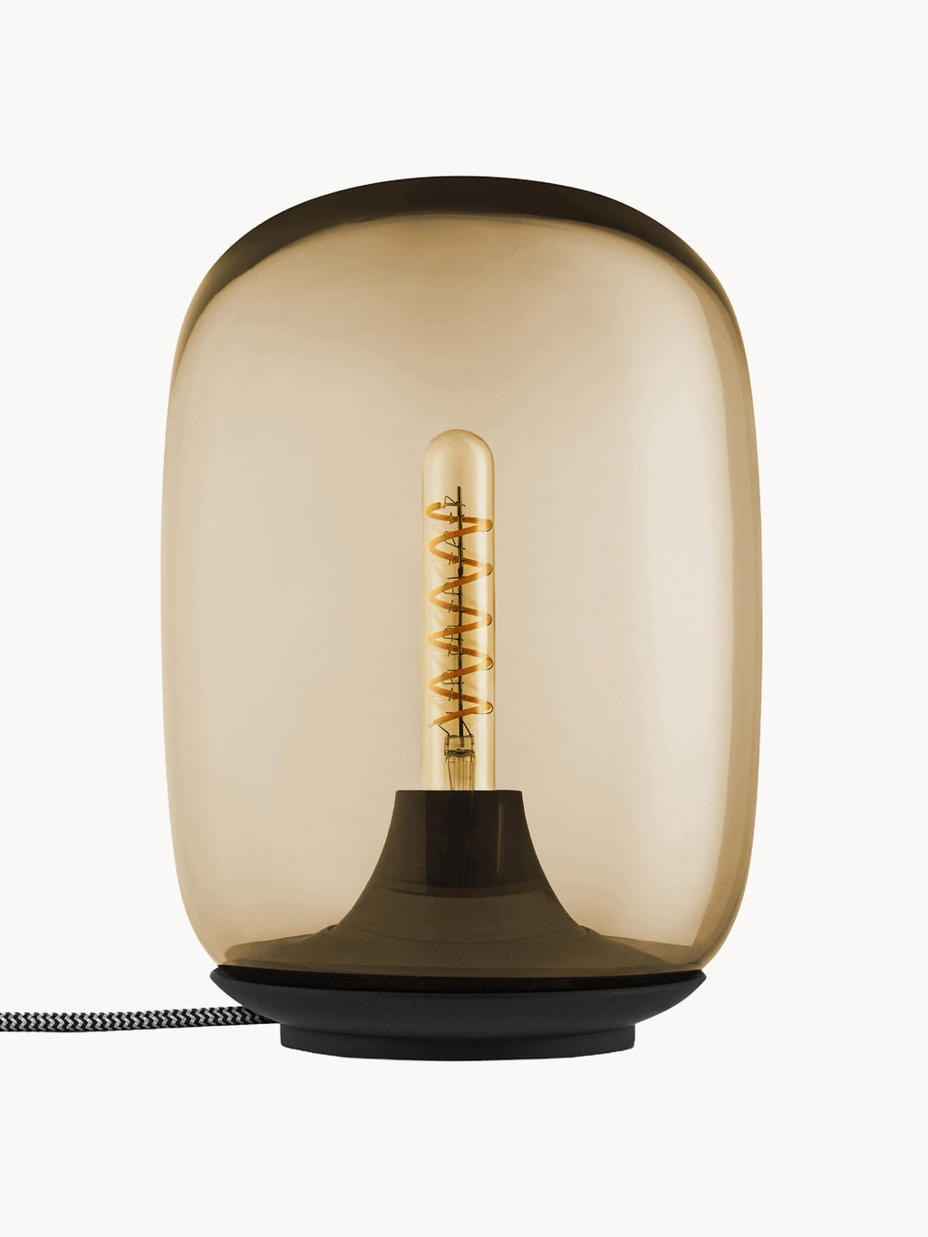 Lampe à poser LED soufflée bouche Mox, intensité ajustable - Brun clair transparent, noir