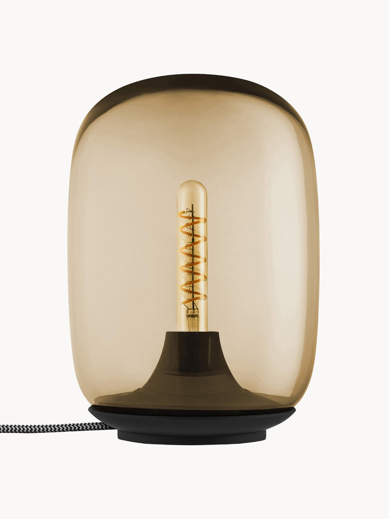 Lampe à poser LED soufflée bouche Mox, intensité ajustable - Brun clair transparent, noir